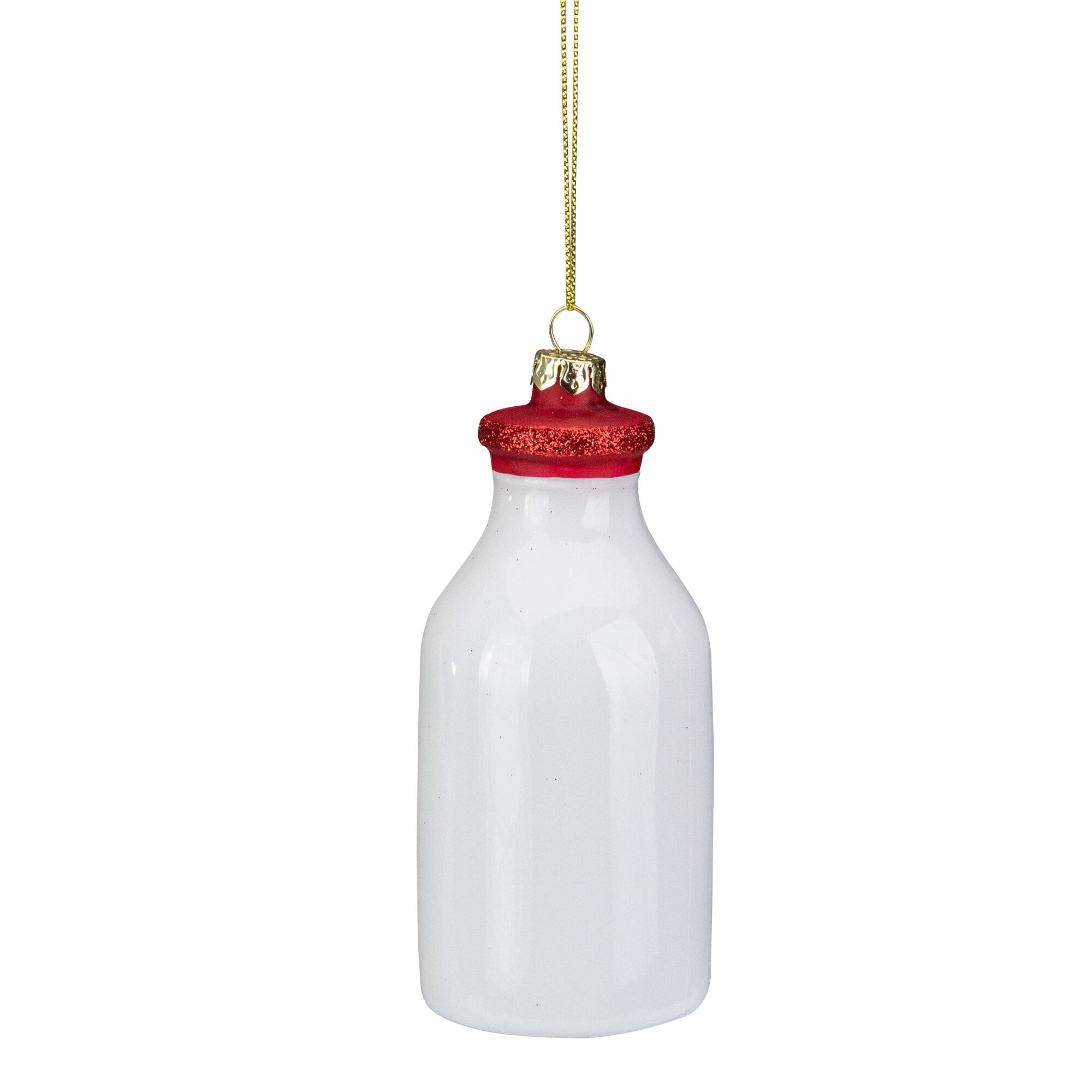 4.5&#x22; Farm Fresh Milk Glass Bottle Ornament