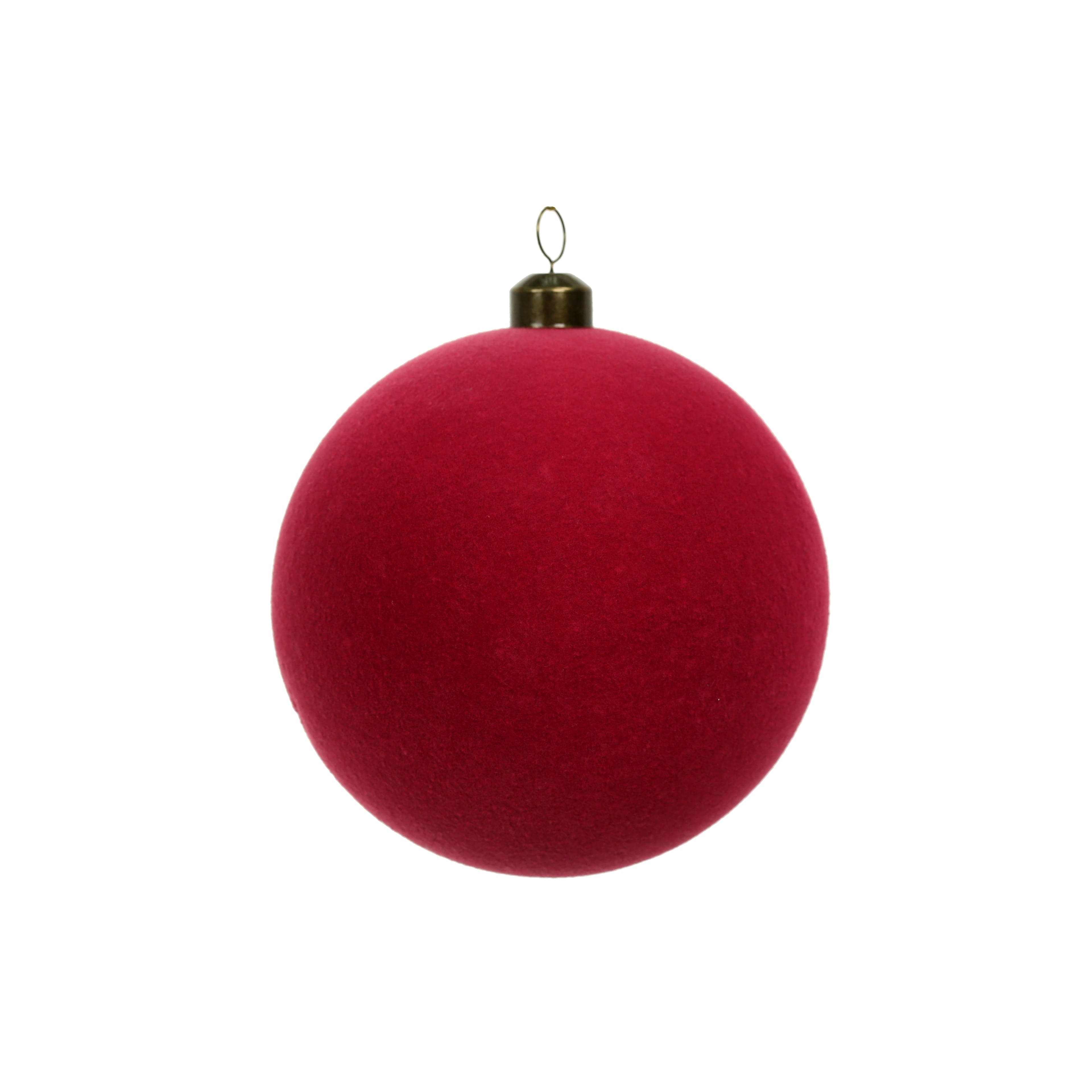 4 Pack 3.8&#x22; Flocked Shatterproof Ball Ornaments by Ashland&#xAE;