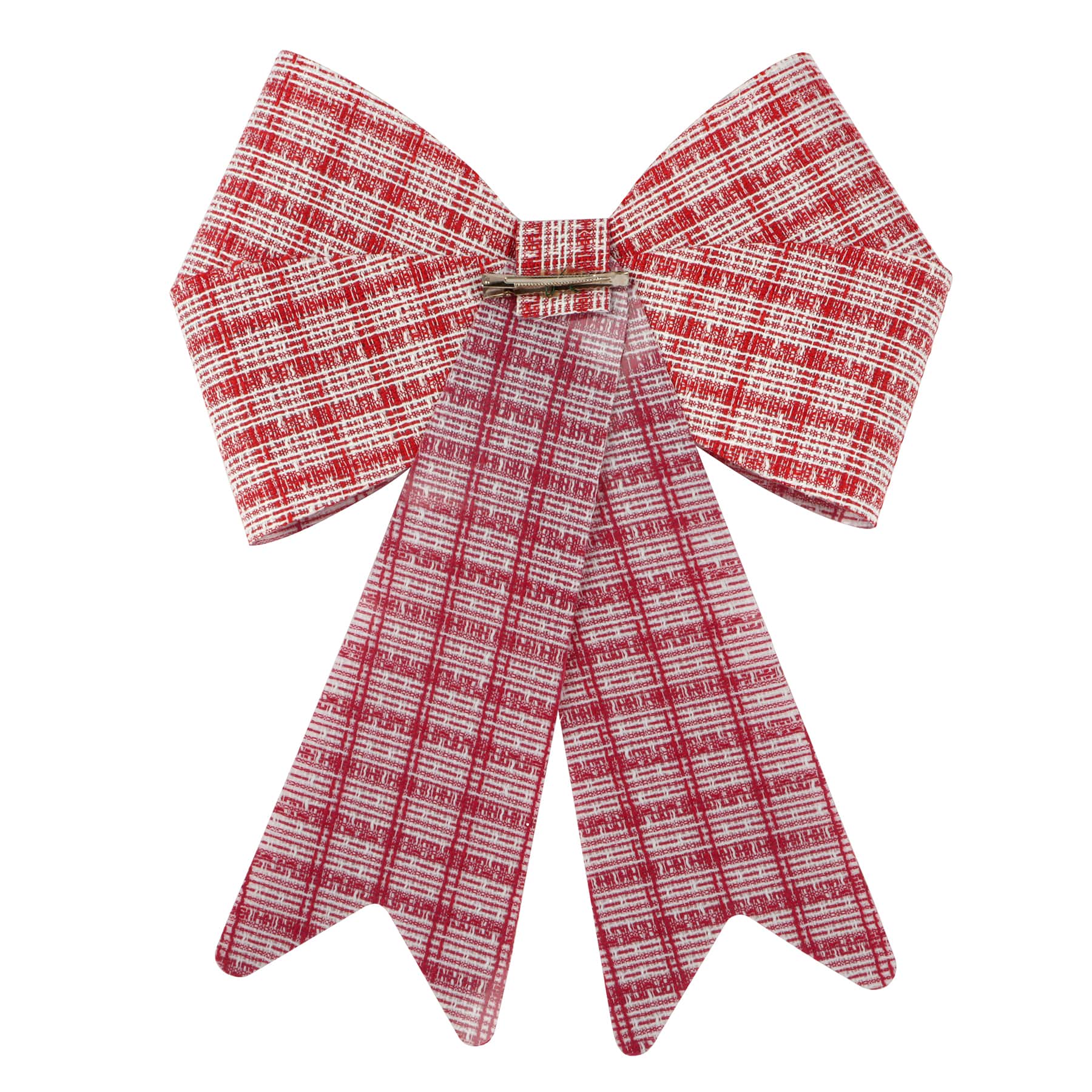 18" Red & White Knit Tree Bow by Celebrate It®