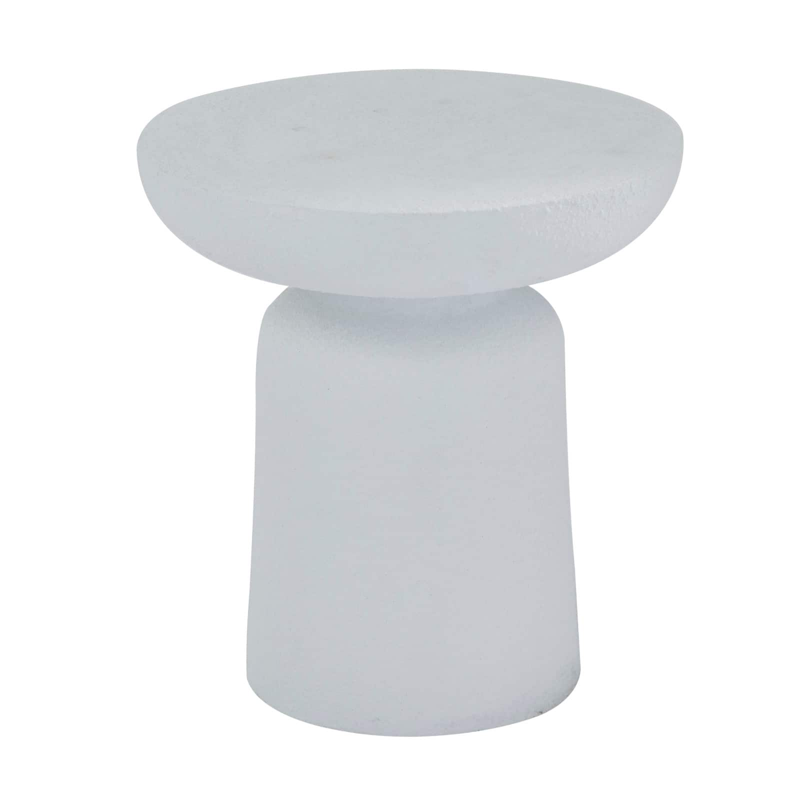 White Contemporary Garden Stool, 17&#x22; x 17&#x22; x 18&#x22;