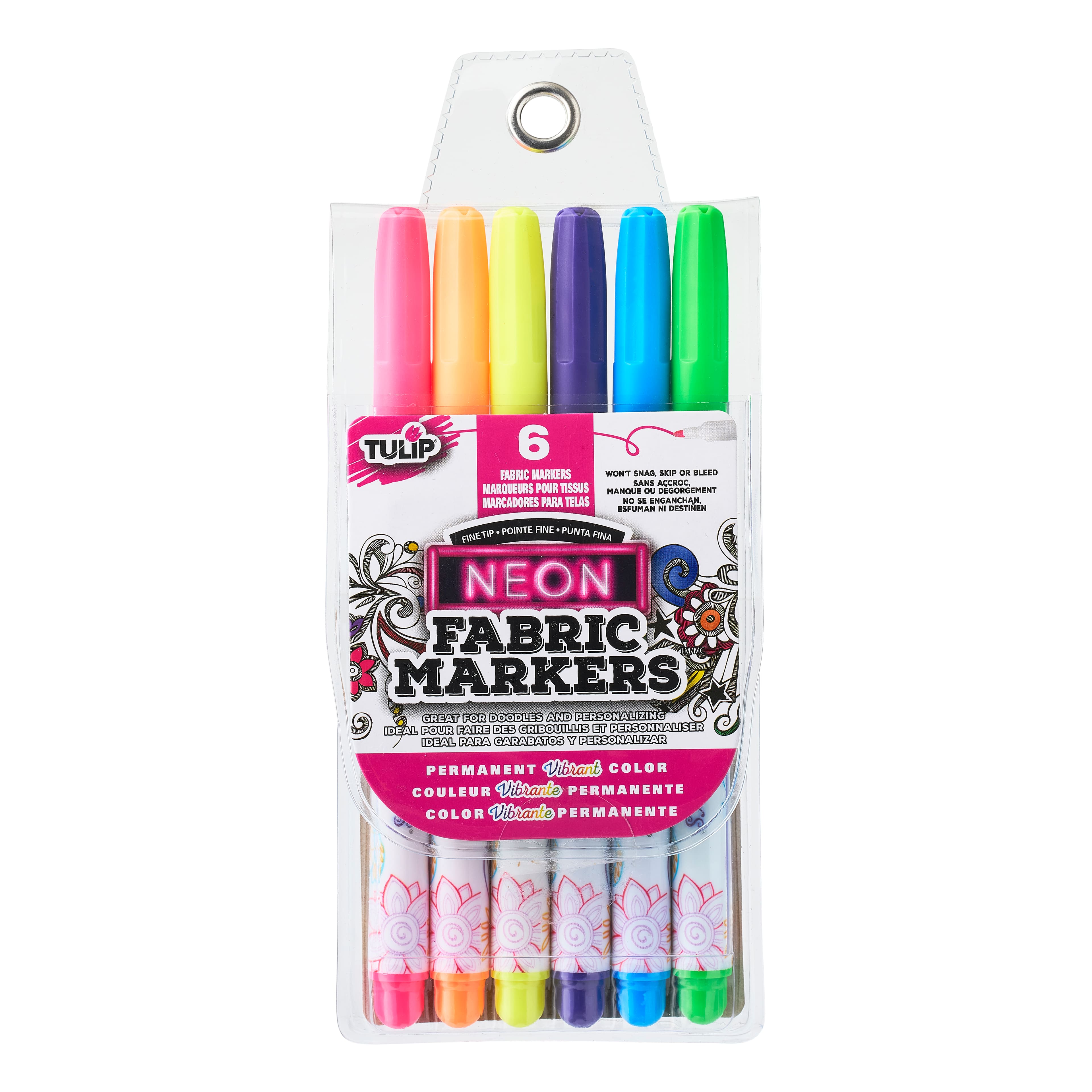 Tulip® Fabric Markers® Fine Writers, Neon