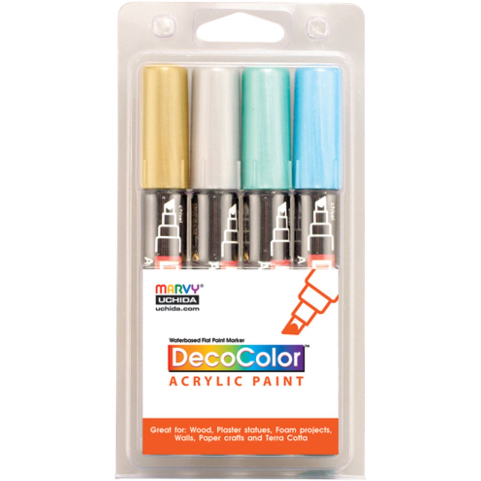 Uchida DecoColor™ Metallic Acrylic Paint Marker Set Michaels