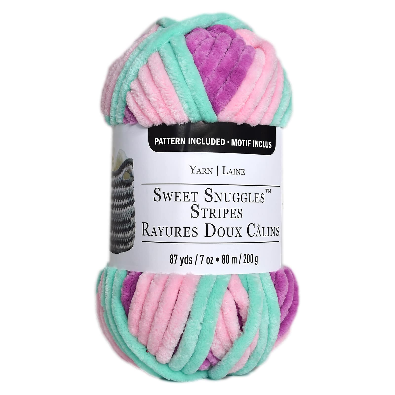 2 Loops & Threads SWEET SNUGGLES STRIPES in BLUEBELL 87yds/80m 7oz/200g 7  Wt