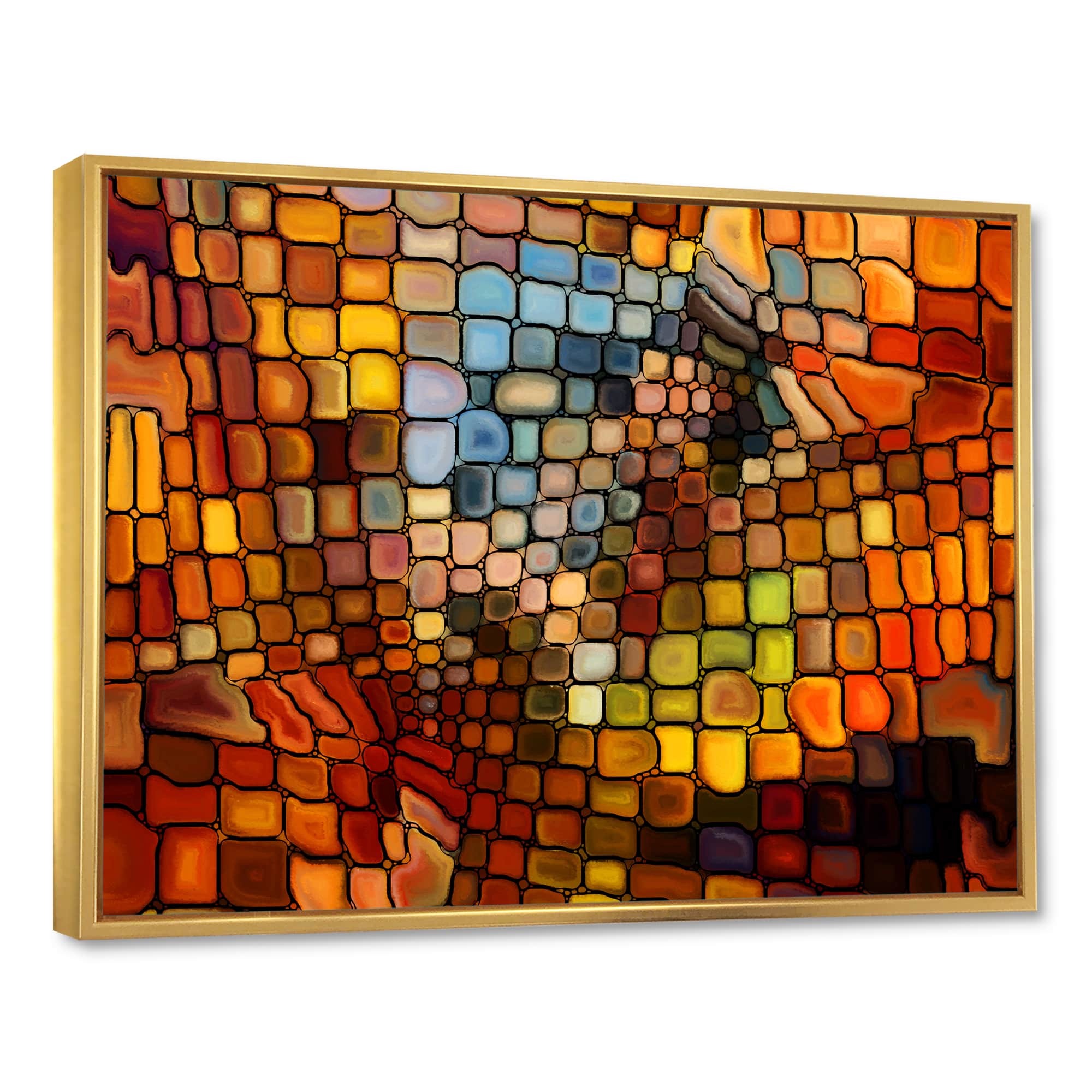 Designart - Dreaming of Stained Glass - Abstract Framed Canvas Artwork