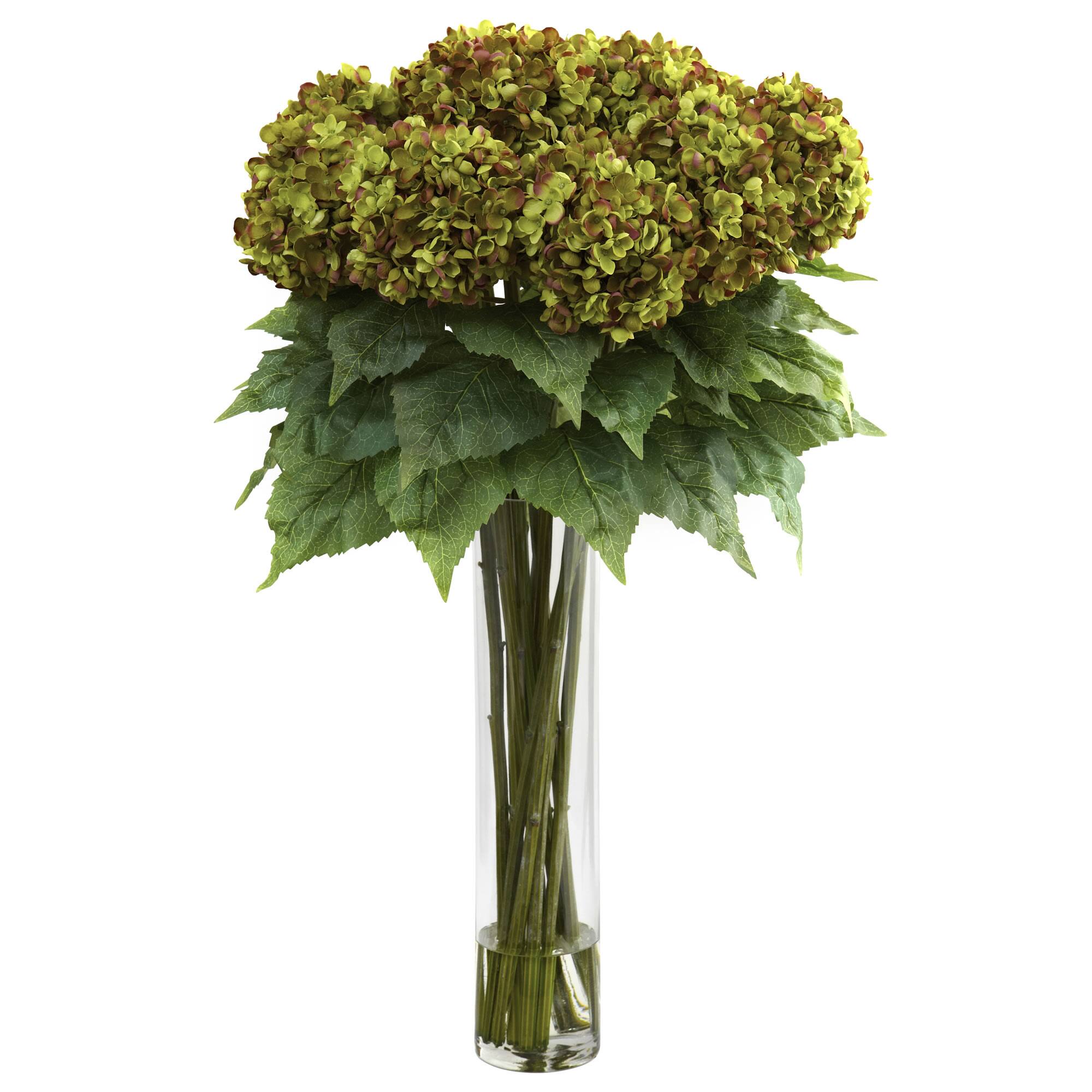 Hydrangea with Cylinder Silk Flower Arrangement