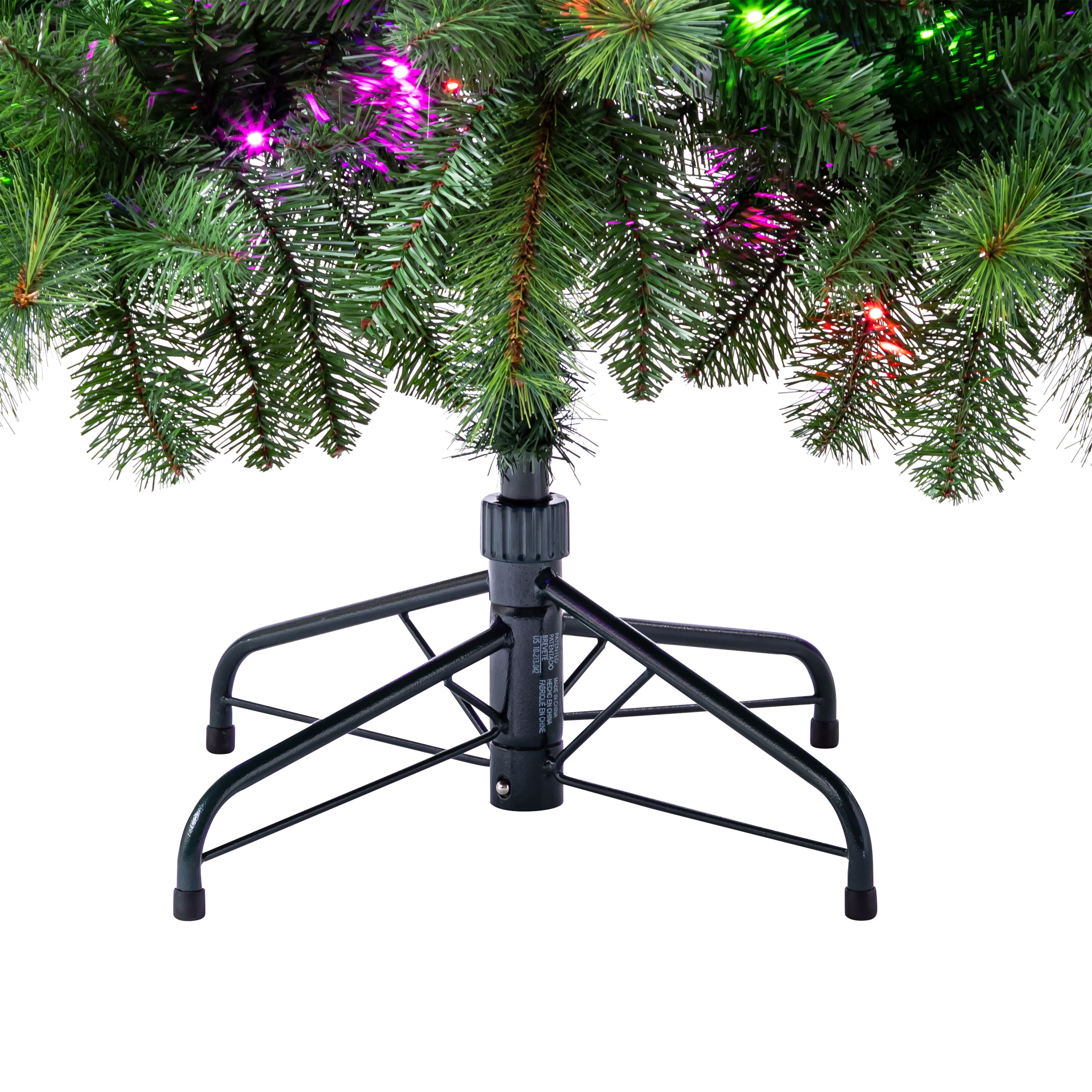 7ft. Pre-Lit Hudson Pine Artificial Christmas Tree, LumaDazzle&#x2122; Color Changing Twinkle LED Lights