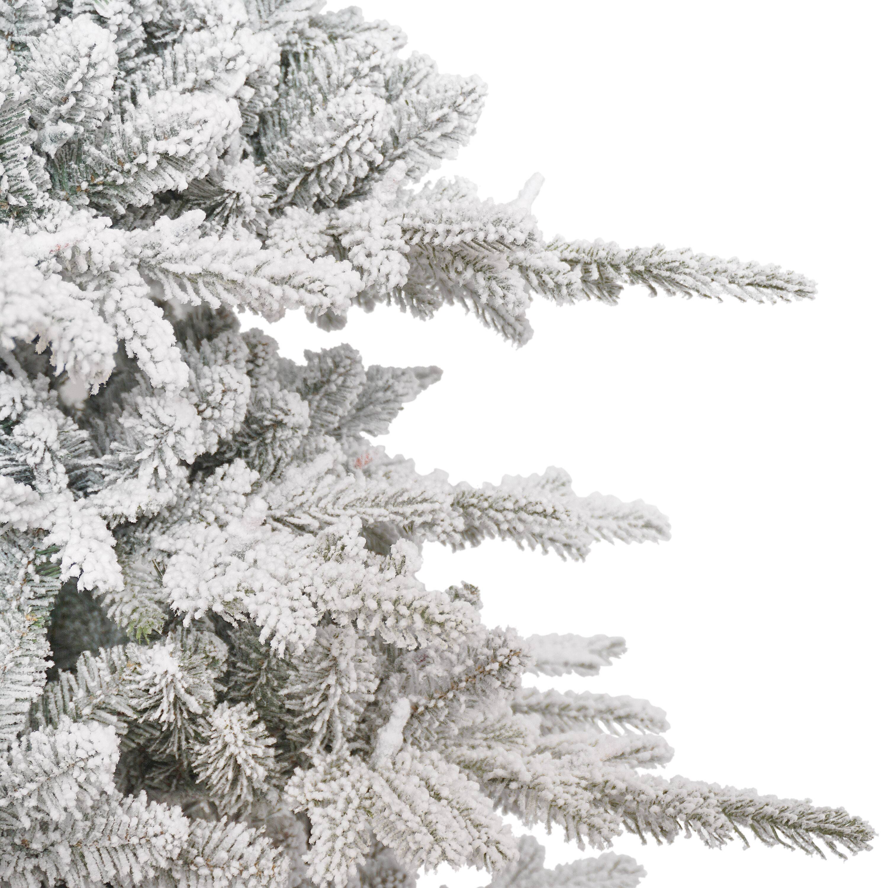 7.5ft. Pre-Lit Slim Flocked Artificial Utah Fir Tree, Multicolor Lights