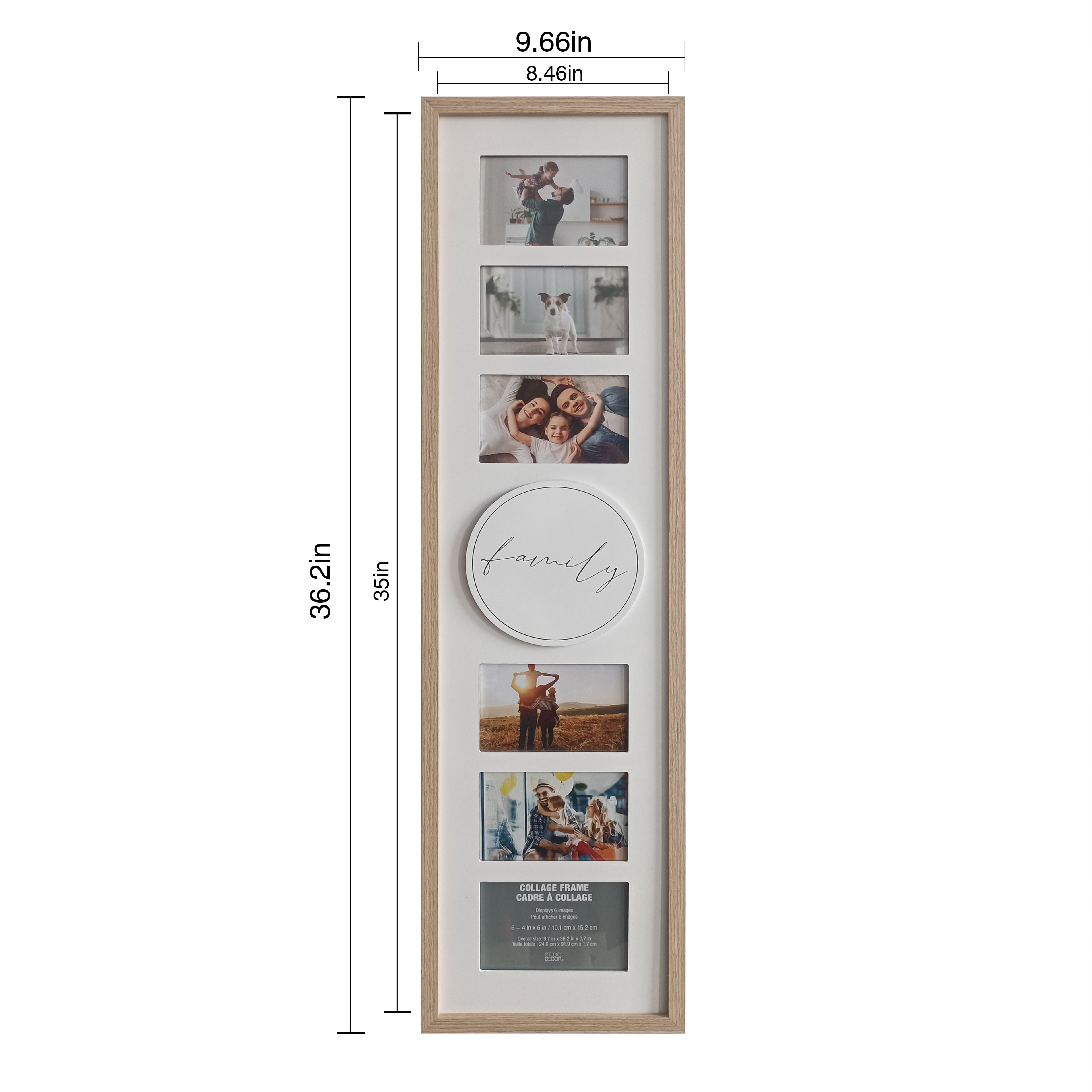 6 Opening 4&#x22; x 6&#x22; Natural Woodgrain Family Collage Frame with Mat by Studio D&#xE9;cor&#xAE;