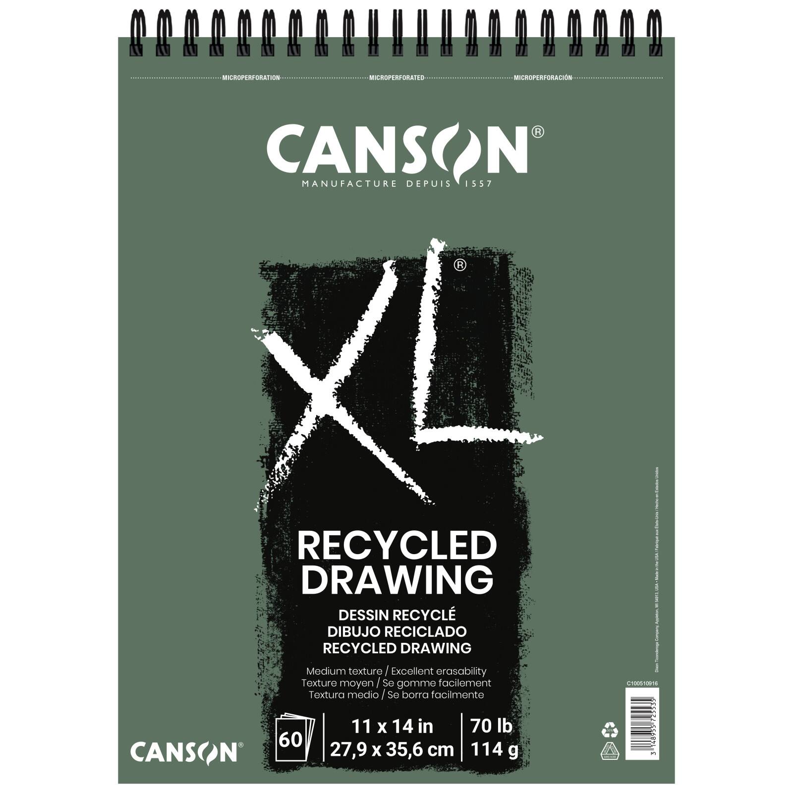 6 Pack: Canson&#xAE; XL&#xAE; Recycled Drawing Pad, 11&#x22; x 14&#x22;