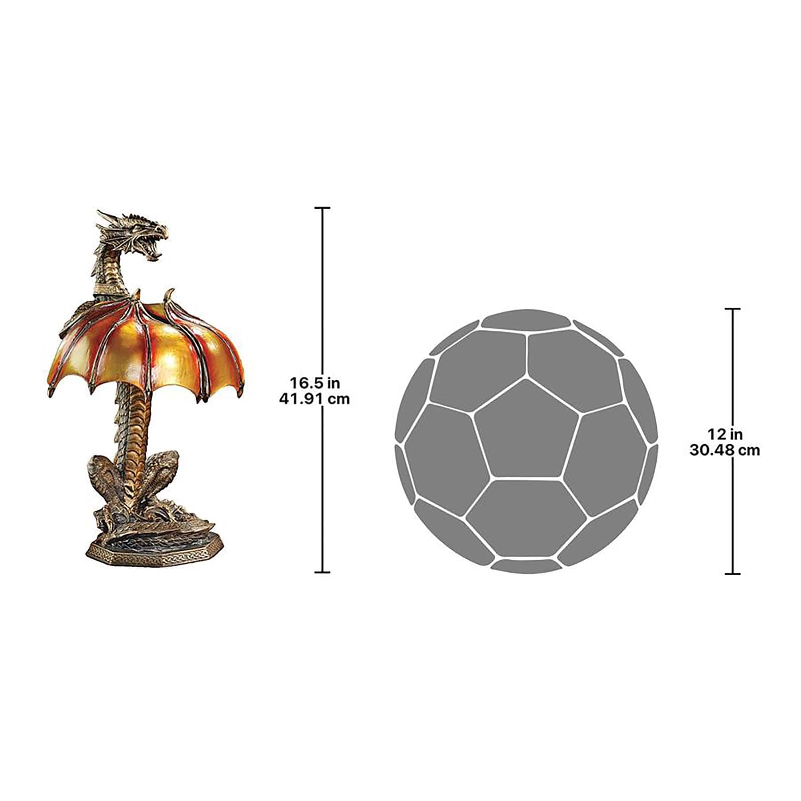 Design Toscano 16.5&#x22; Dragon Strike Illuminated Sculpture