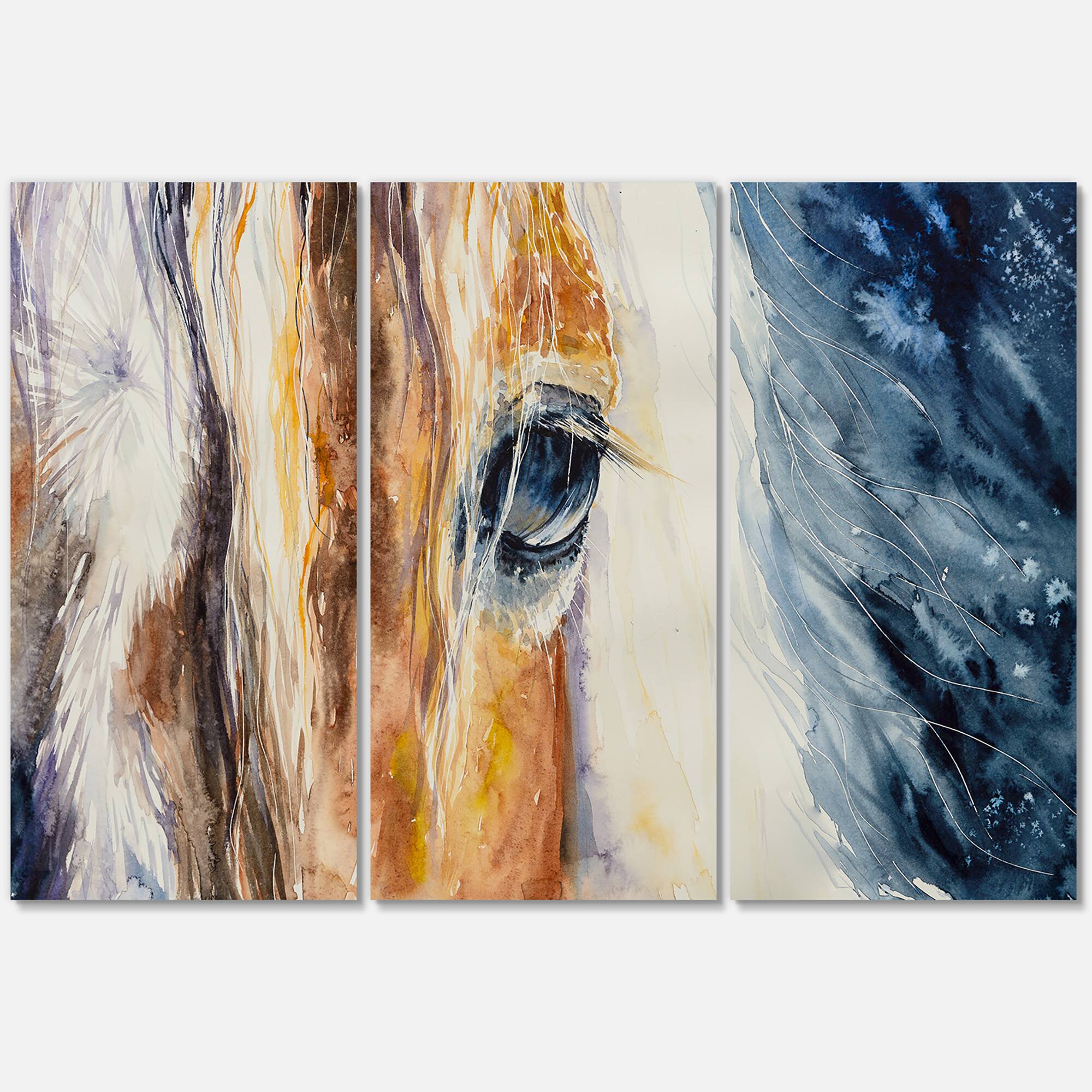 Designart - Close-Up of A Beautiful Horses Eye I - Farmhouse Canvas Wall Art Print