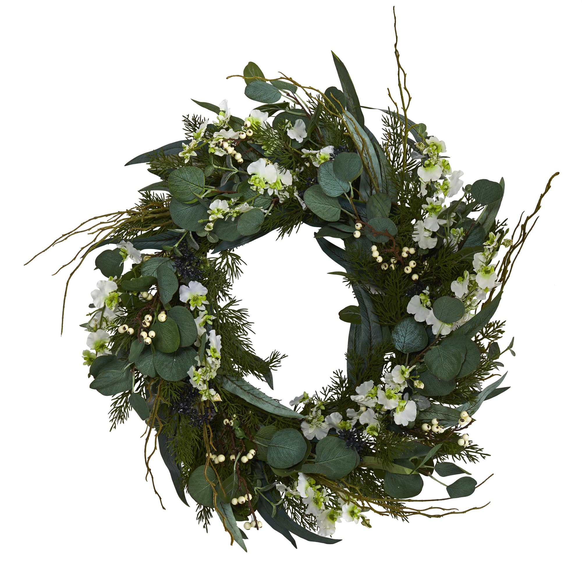 24&#x27;&#x27; Eucalyptus &#x26; Dancing Lady Orchid Wreath