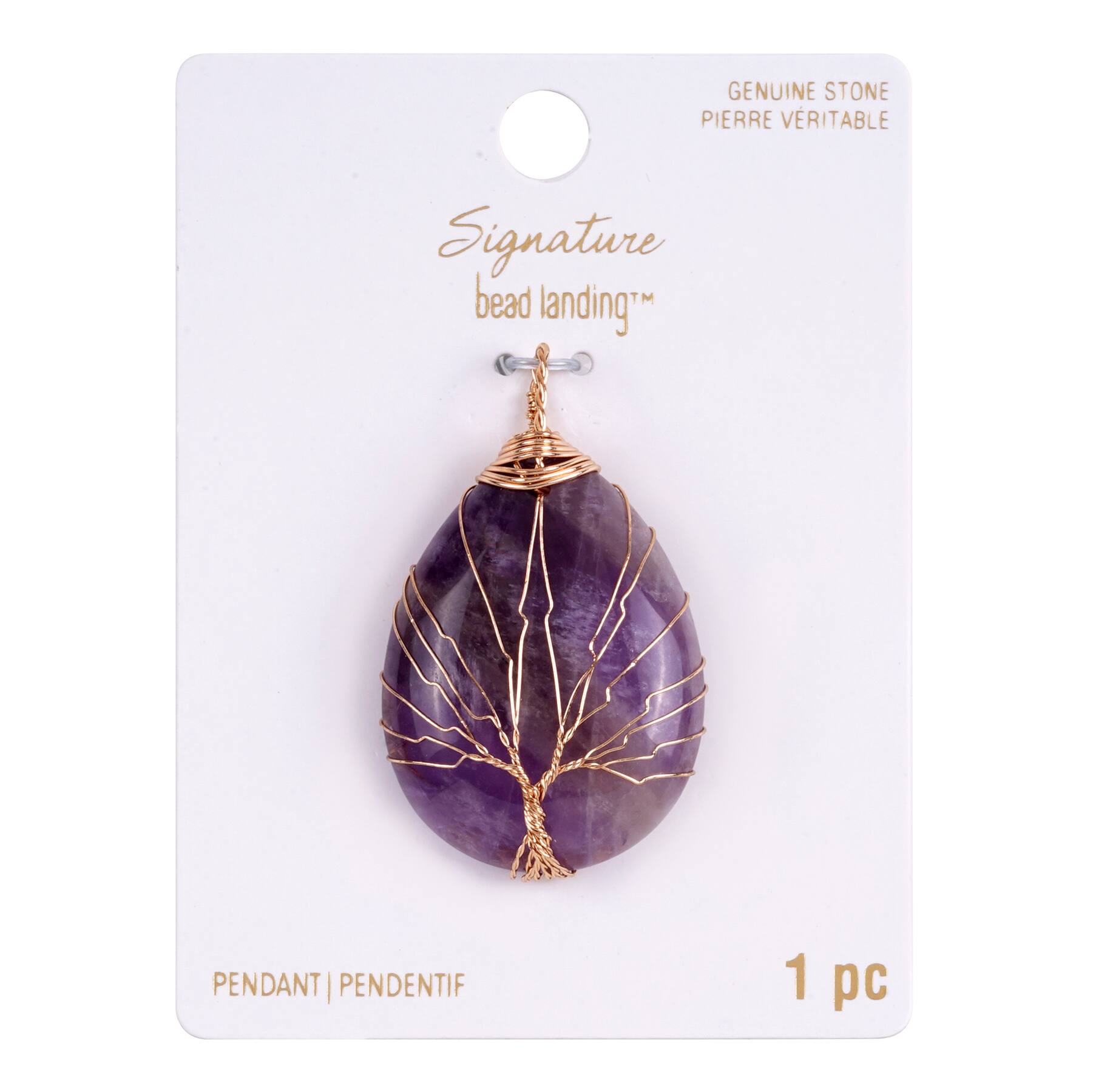 Gold Chain Wire Wrapped Tree of Life Necklace Genuine Stone Amethyst Necklace Gemstone Pendant Crystal Necklace