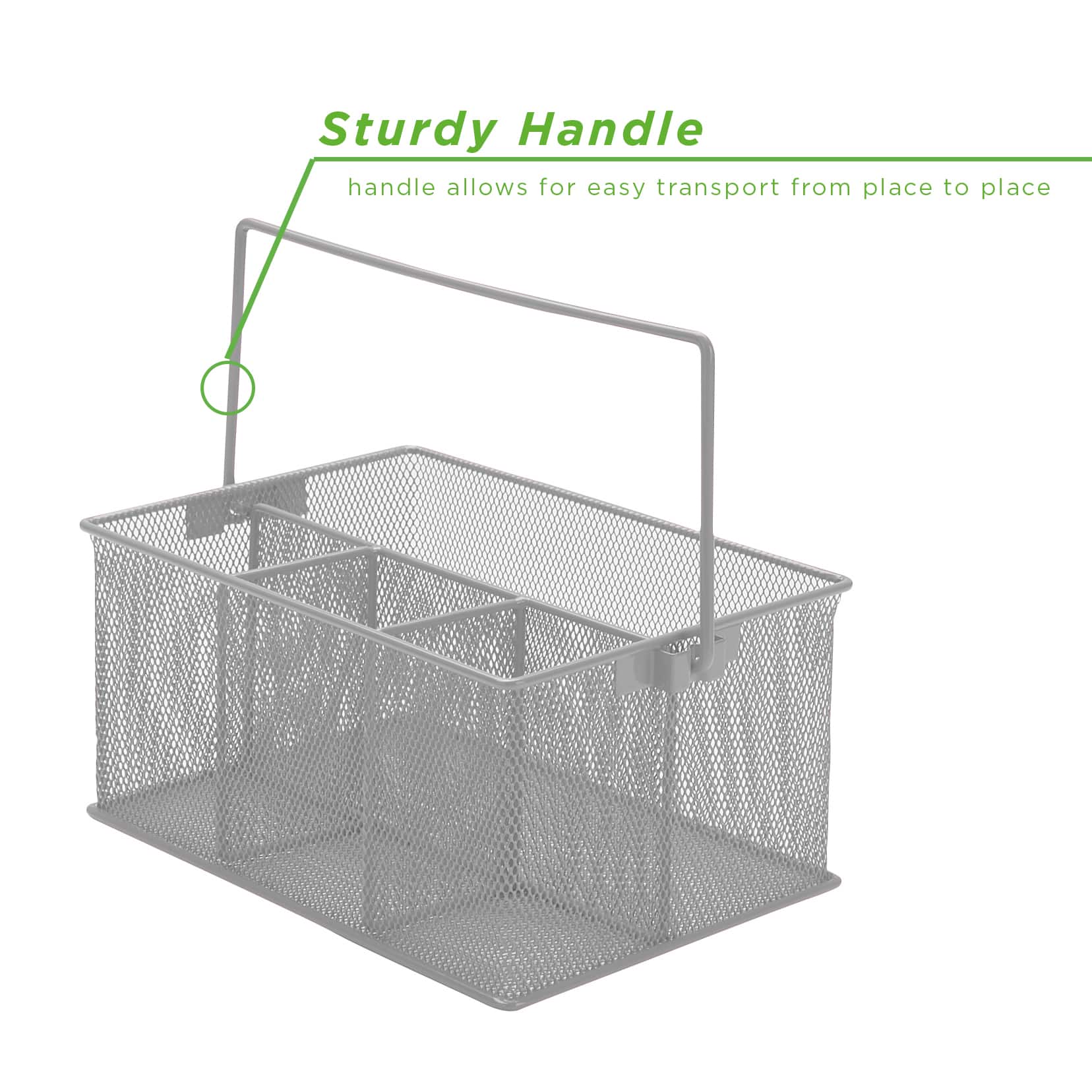 Mind Reader Metal Mesh Storage Basket with Handle