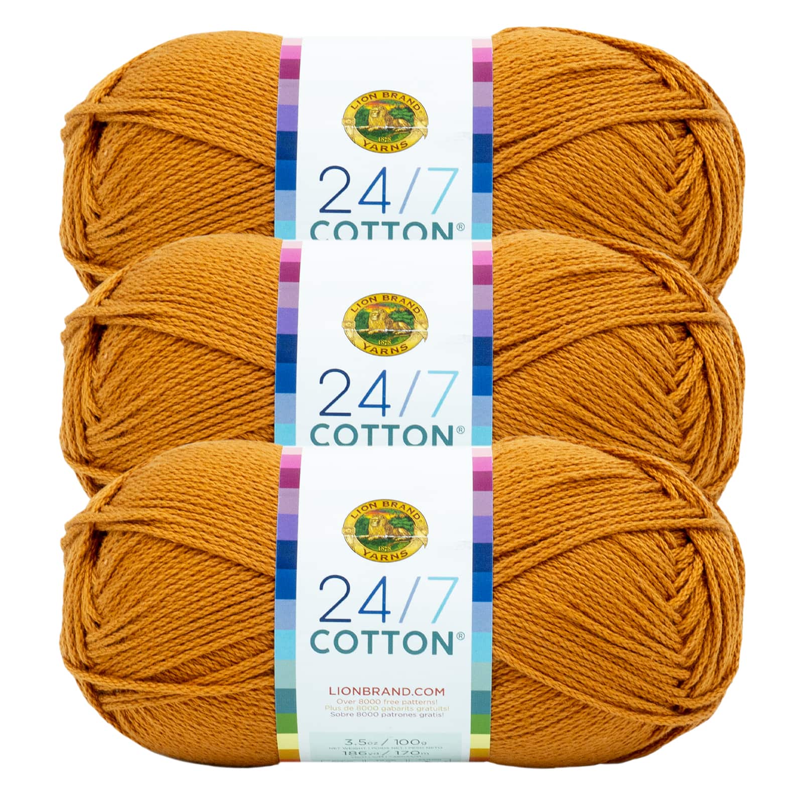 3 Pack Lion Brand&#xAE; 24/7 Cotton&#xAE; Yarn