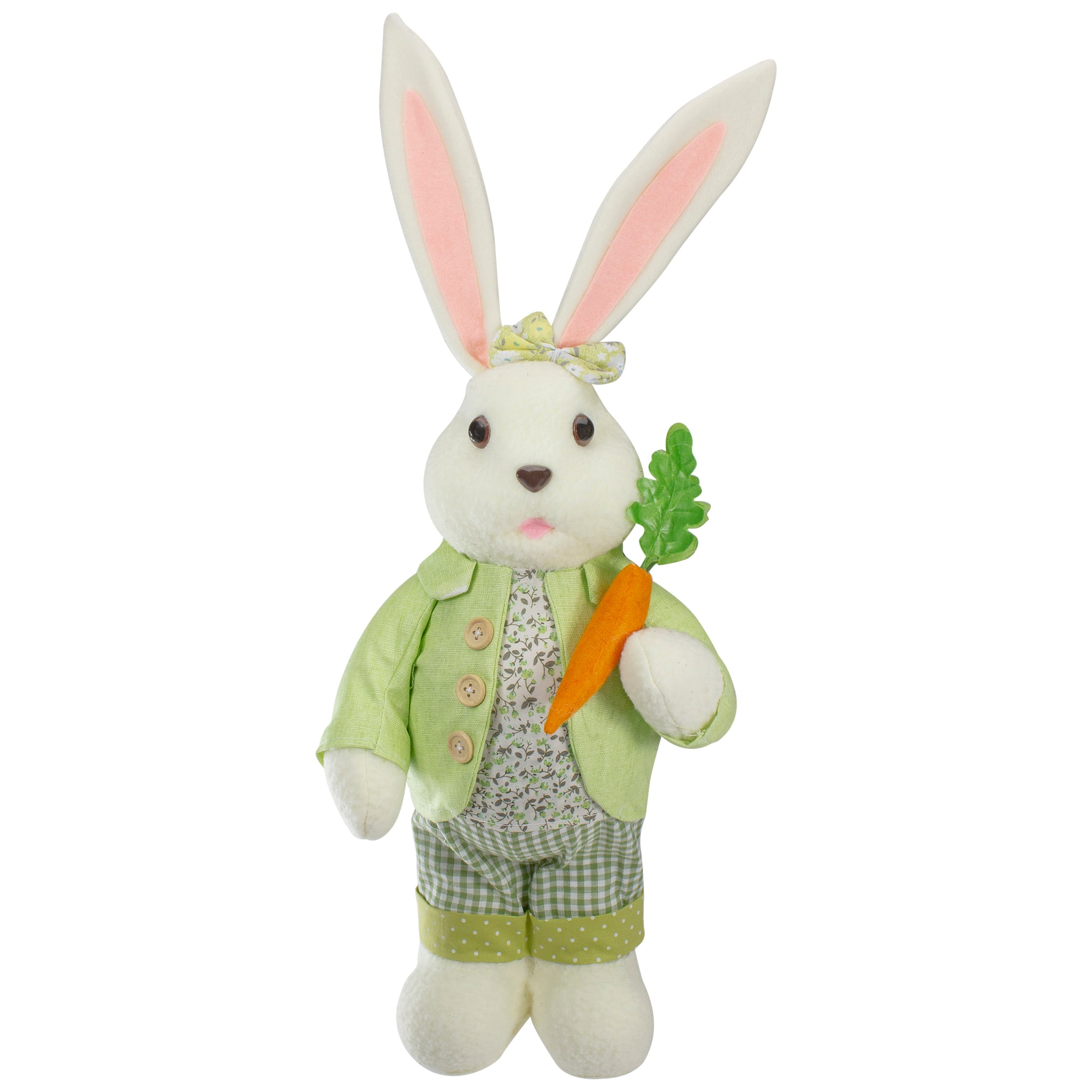 20" White & Green Standing Rabbit Easter Figure