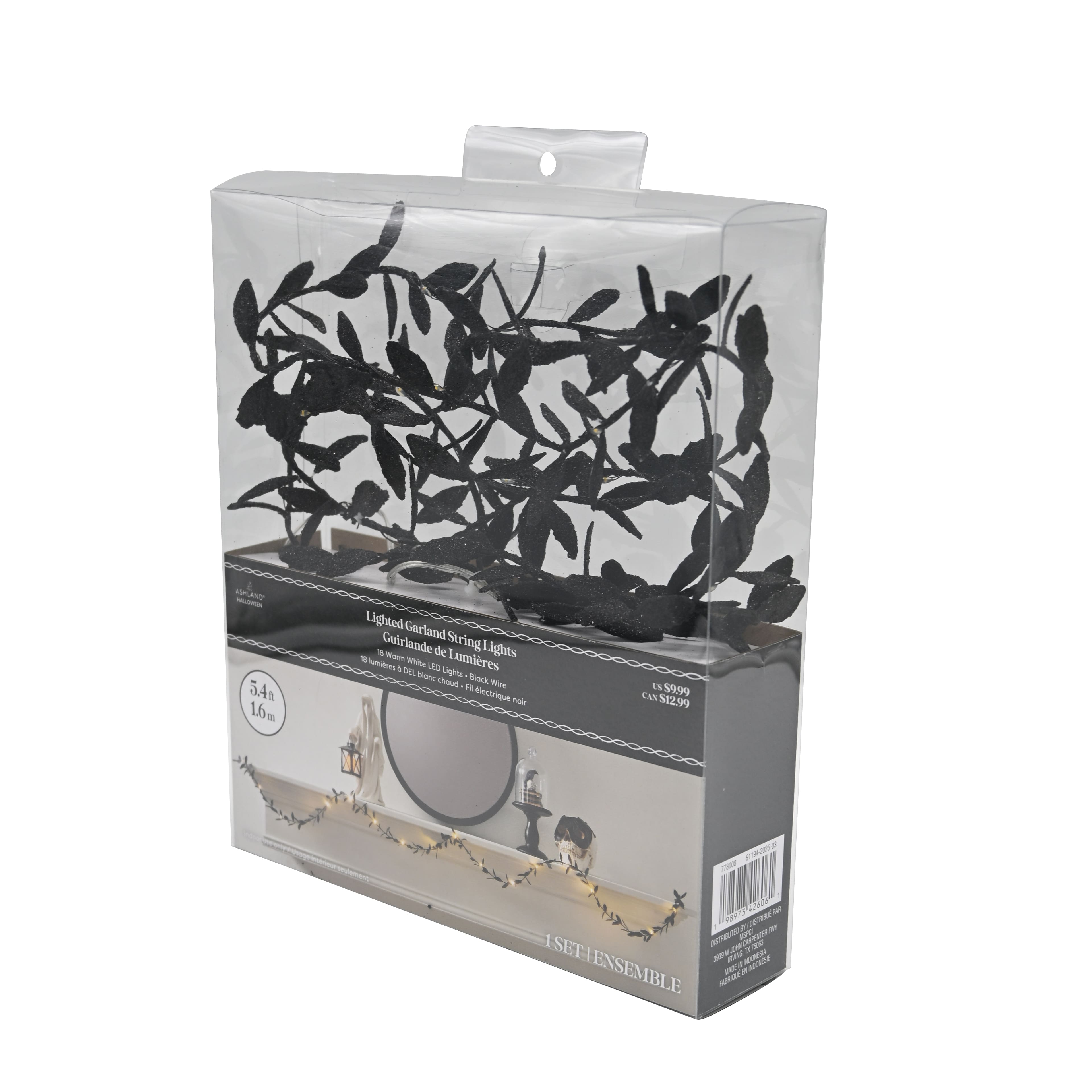 5.5ft. Small Black Leaves Lighted Garland String Lights by Ashland&#xAE;