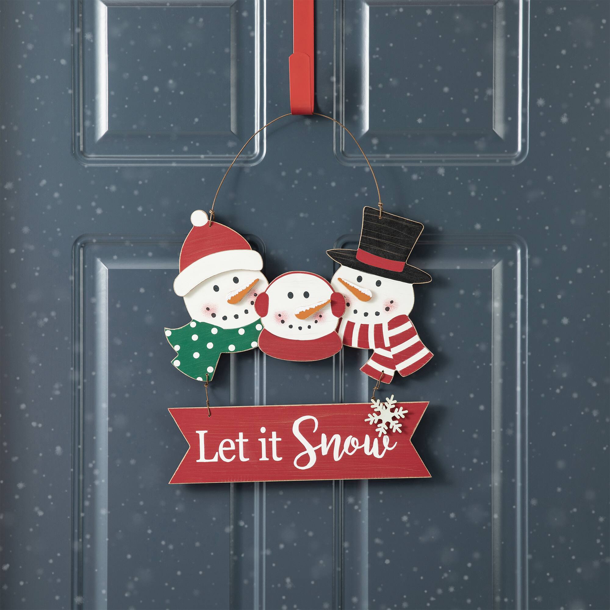 Glitzhome&#xAE; 12.75&#x22; Christmas Snowman Family Wall D&#xE9;cor