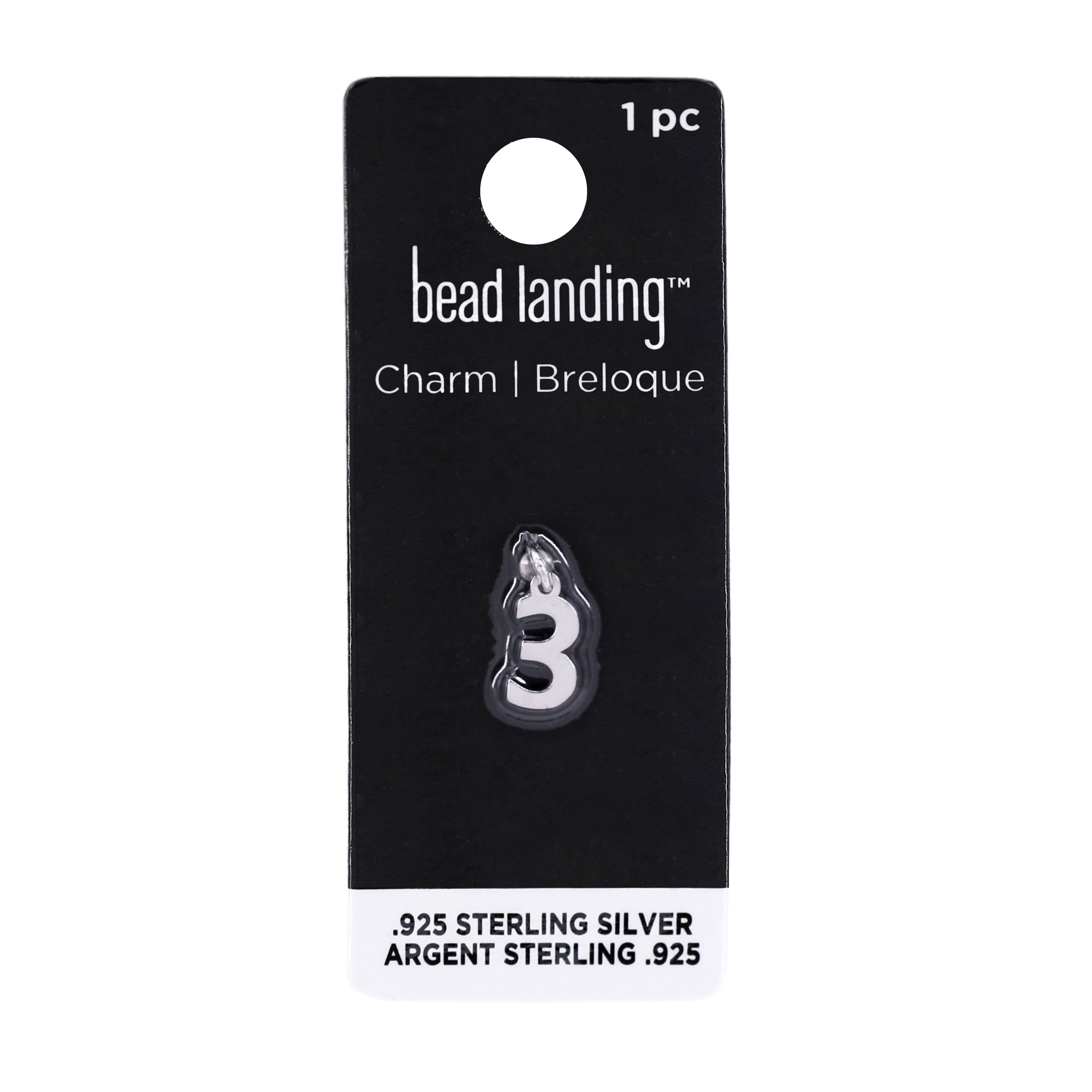 12 Pack: Sterling Silver Number Charm by Bead Landing&#x2122;