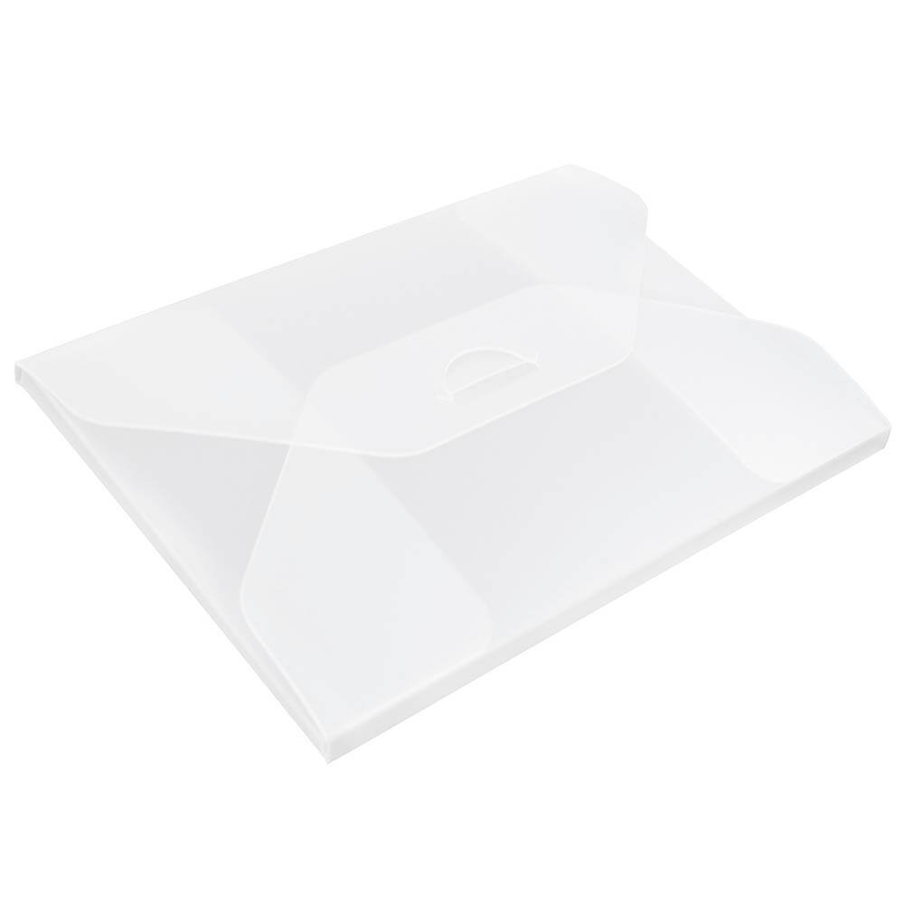 JAM Paper 5.5" x 7.5" Clear Frost Tuck Flap Closure Plastic Envelope