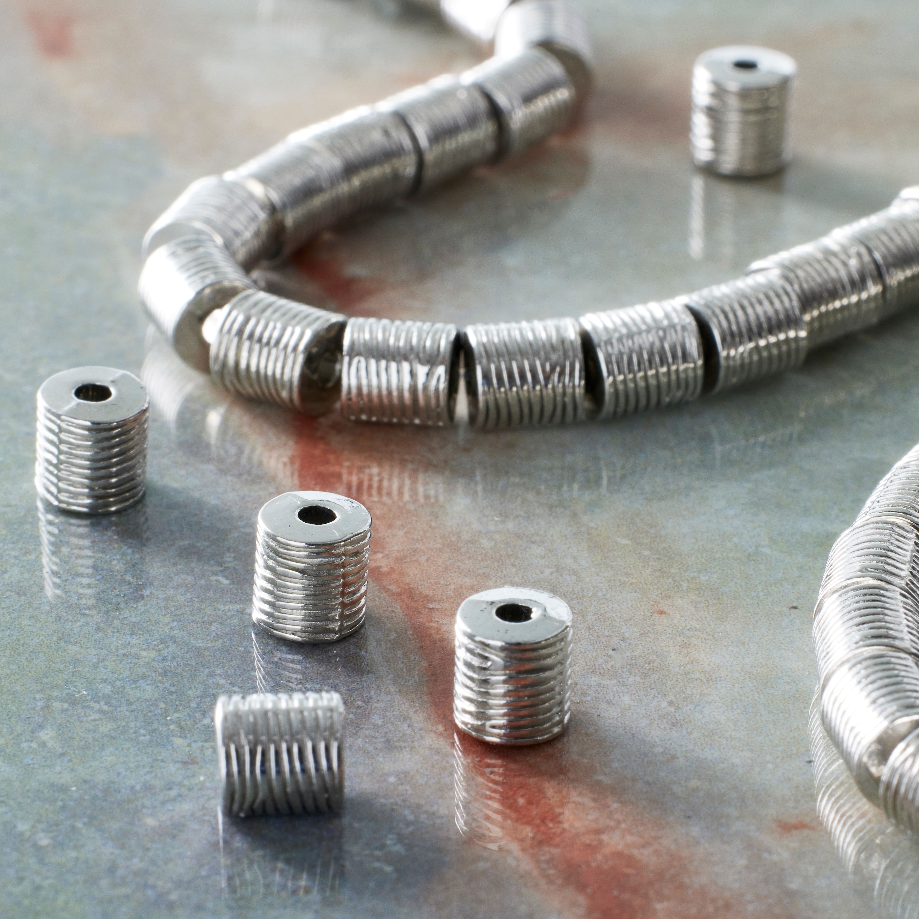 12 Pack: Metal Tube Beads, 6mm by Bead Landing&#x2122;