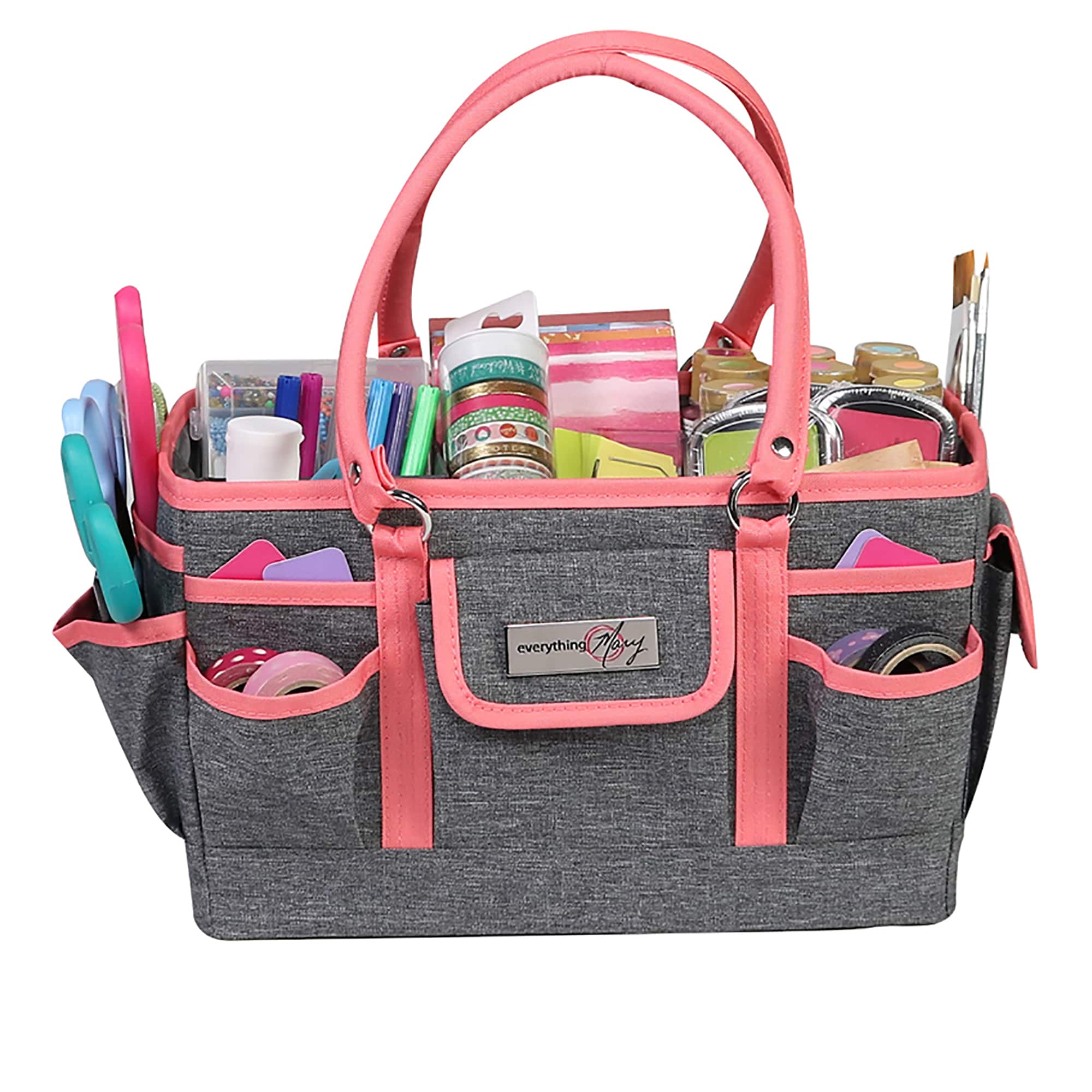 Everything Mary Coral Heather Deluxe Store & Tote Craft Organizer