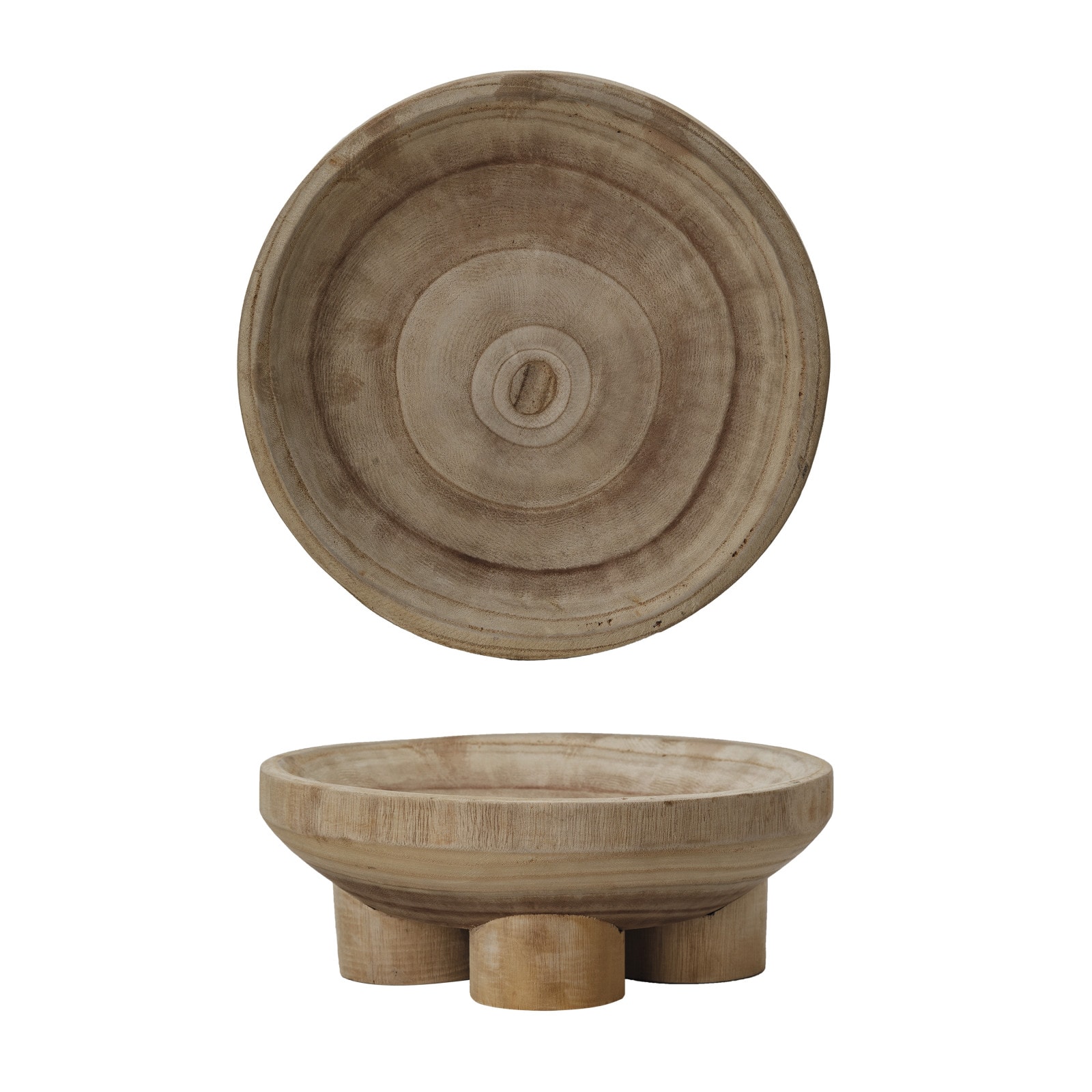 Hello Honey® 11.5" Natural Elegance Paulownia Wood Bowl