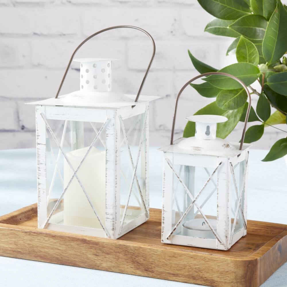 Kate Aspen® Medium Luminous White Lantern Tea Light Holder