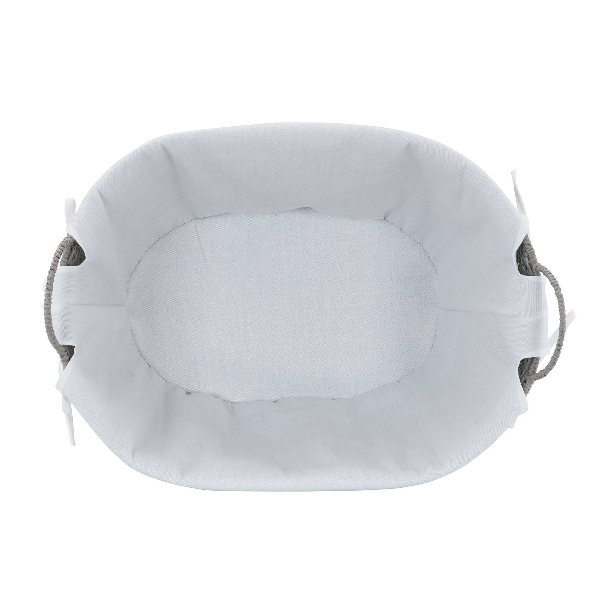 Household Essentials Gray Wicker Lined Laundry Basket