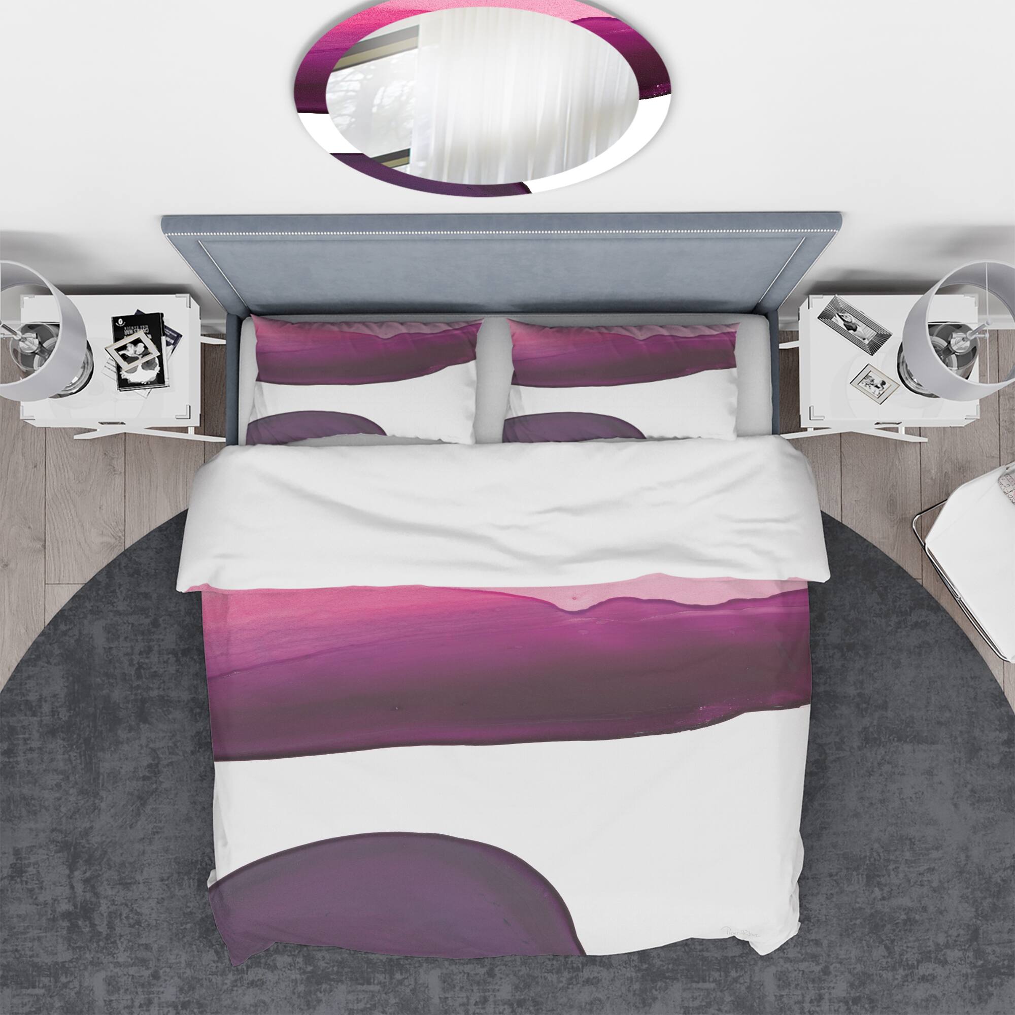 Designart 'Paint of Magenta Stone' Geometric Bedding Set
