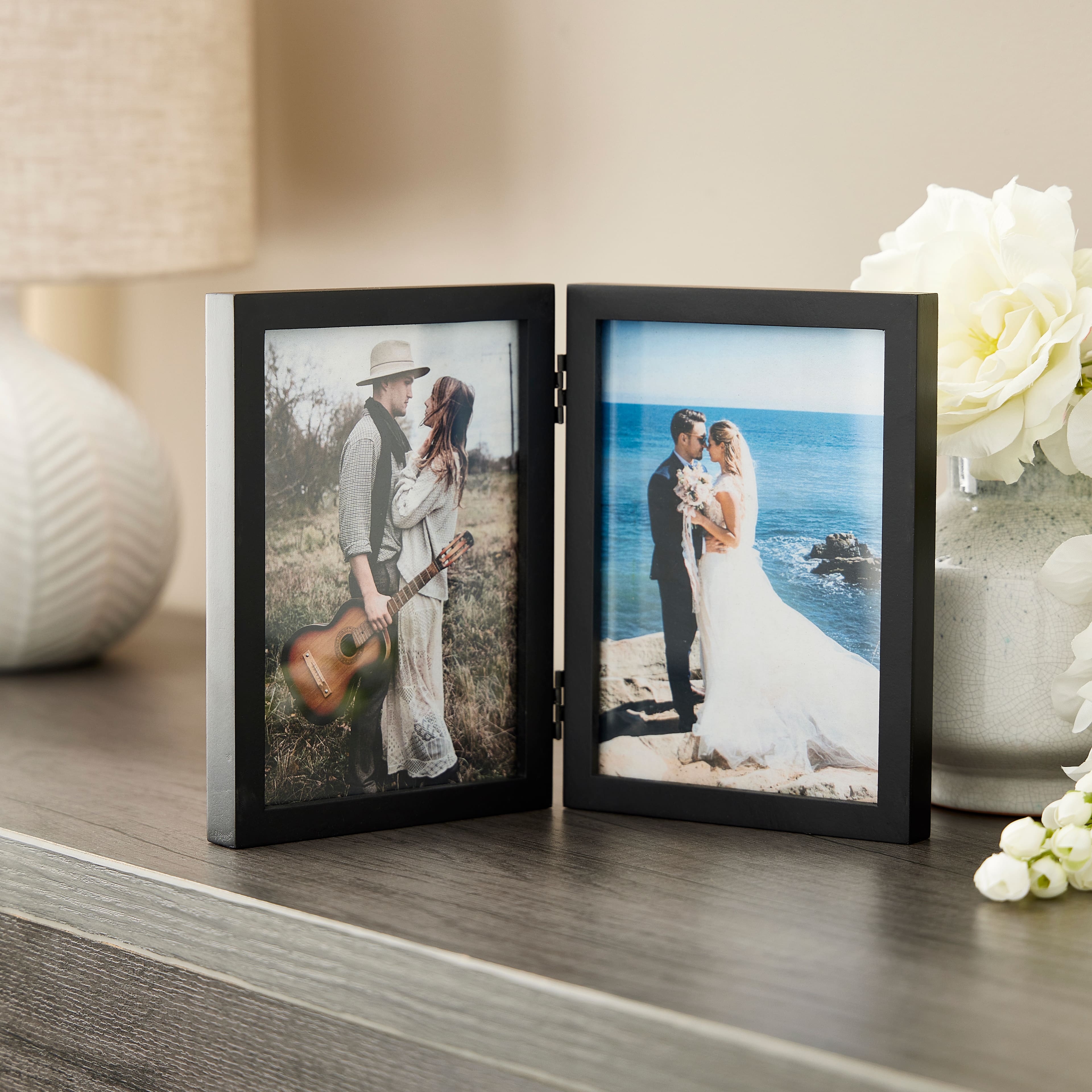 12 Pack: 2 Opening Black 5" x 7" Hinged Frame, Simply Essentials™ by Studio Décor®