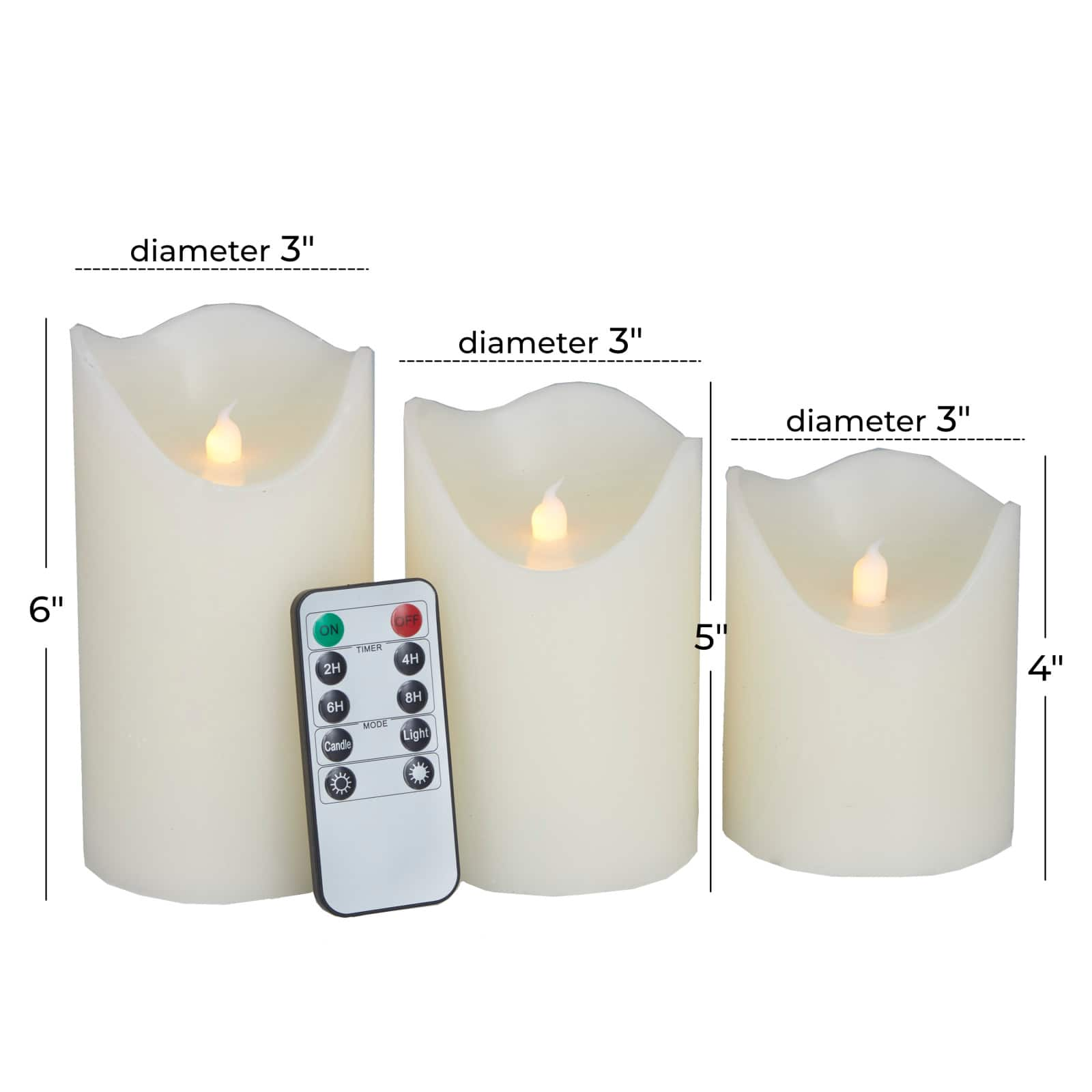 White Traditional Flameless Candle Set