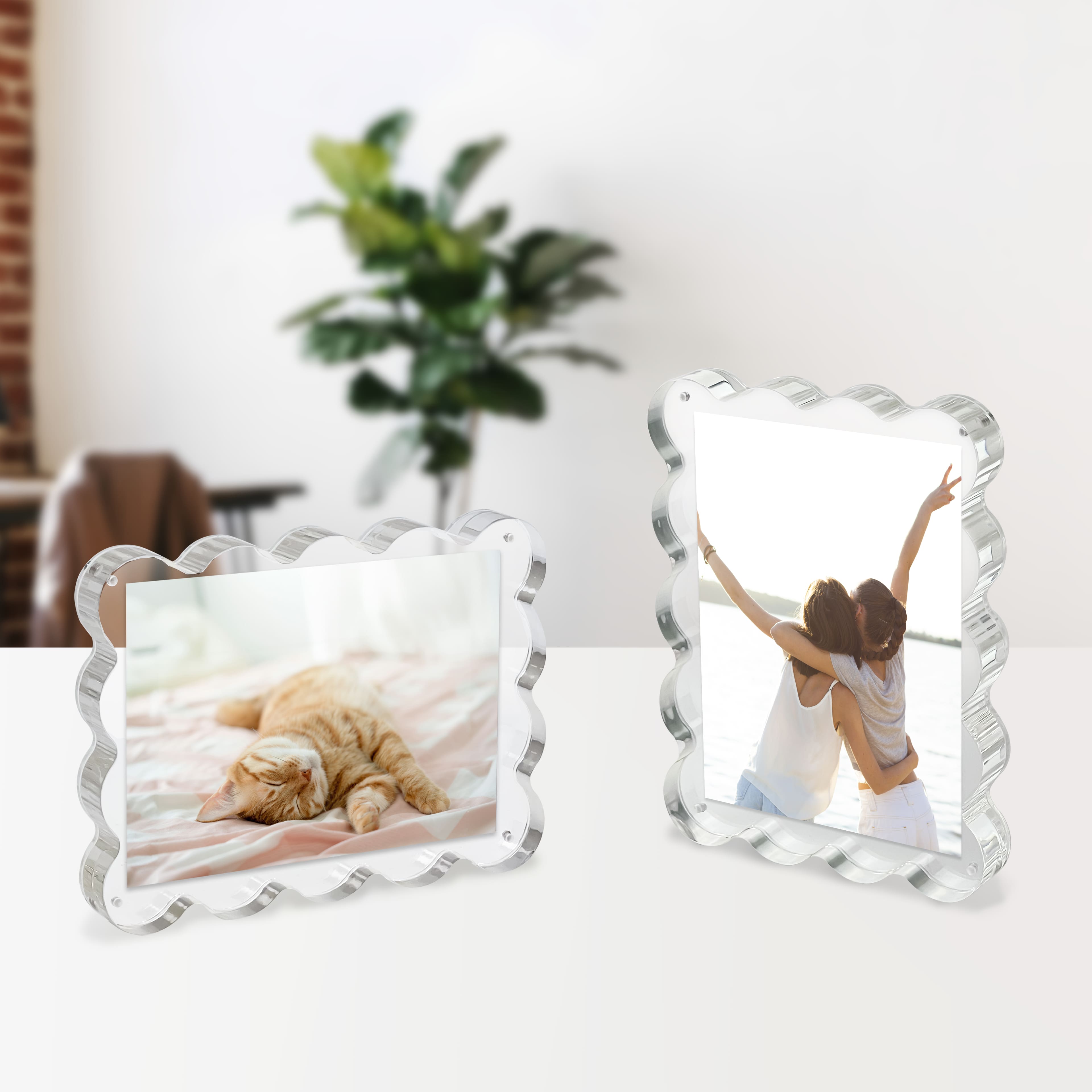 Expressions&#x2122; 5&#x22; x 7&#x22; Squiggle Acrylic Tabletop Float Frame by Studio D&#xE9;cor&#xAE;