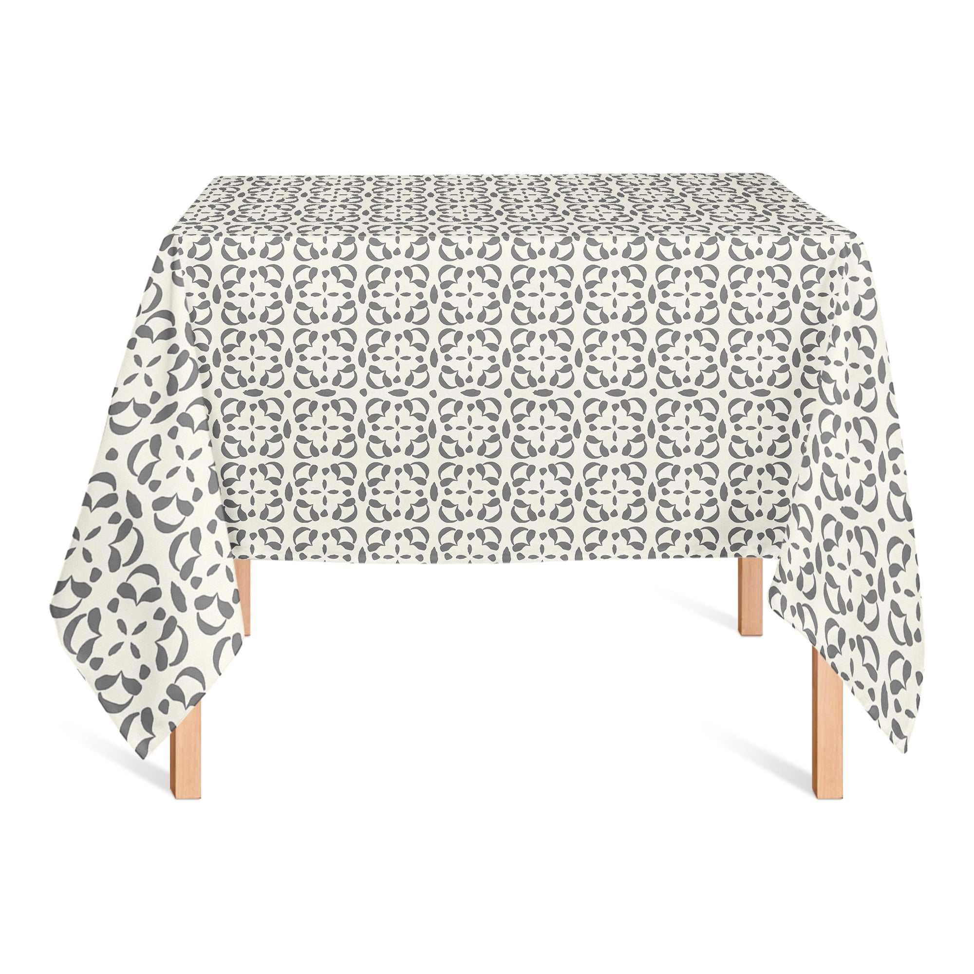 Gray Cream Tile Tablecloth