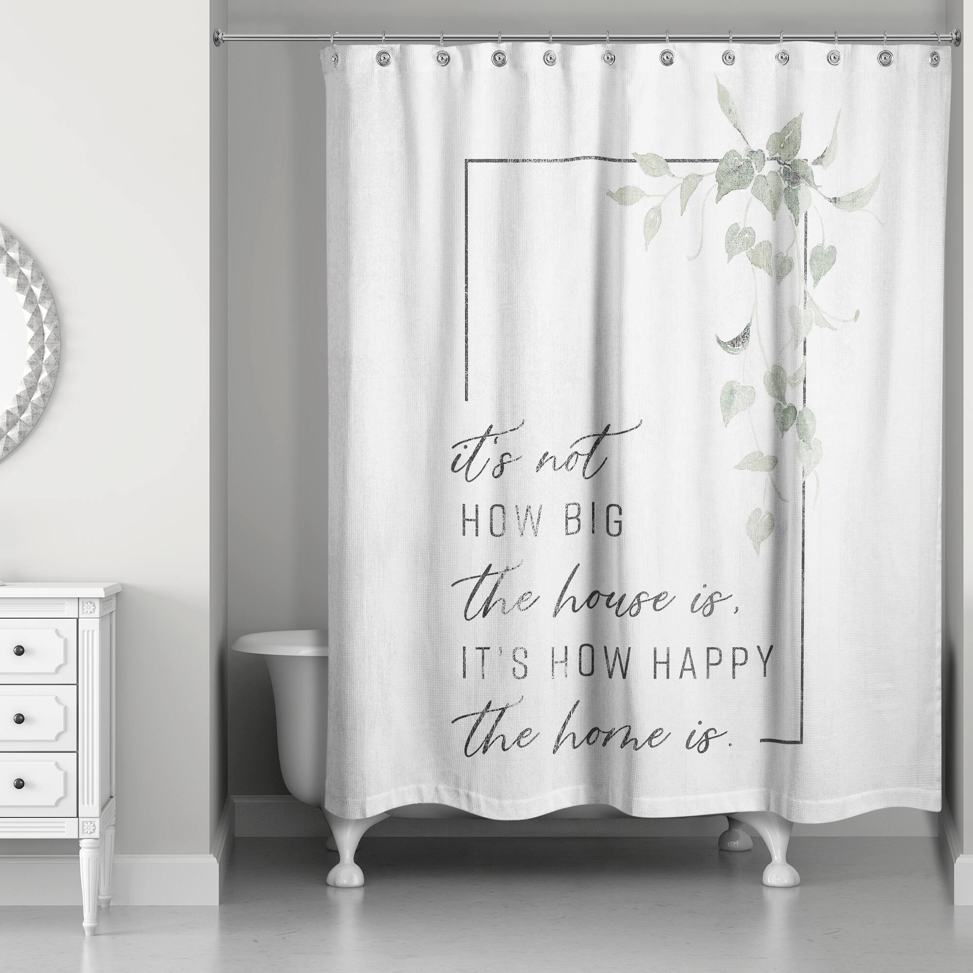 Not Big House Happy Home 71" x 74" Shower Curtain
