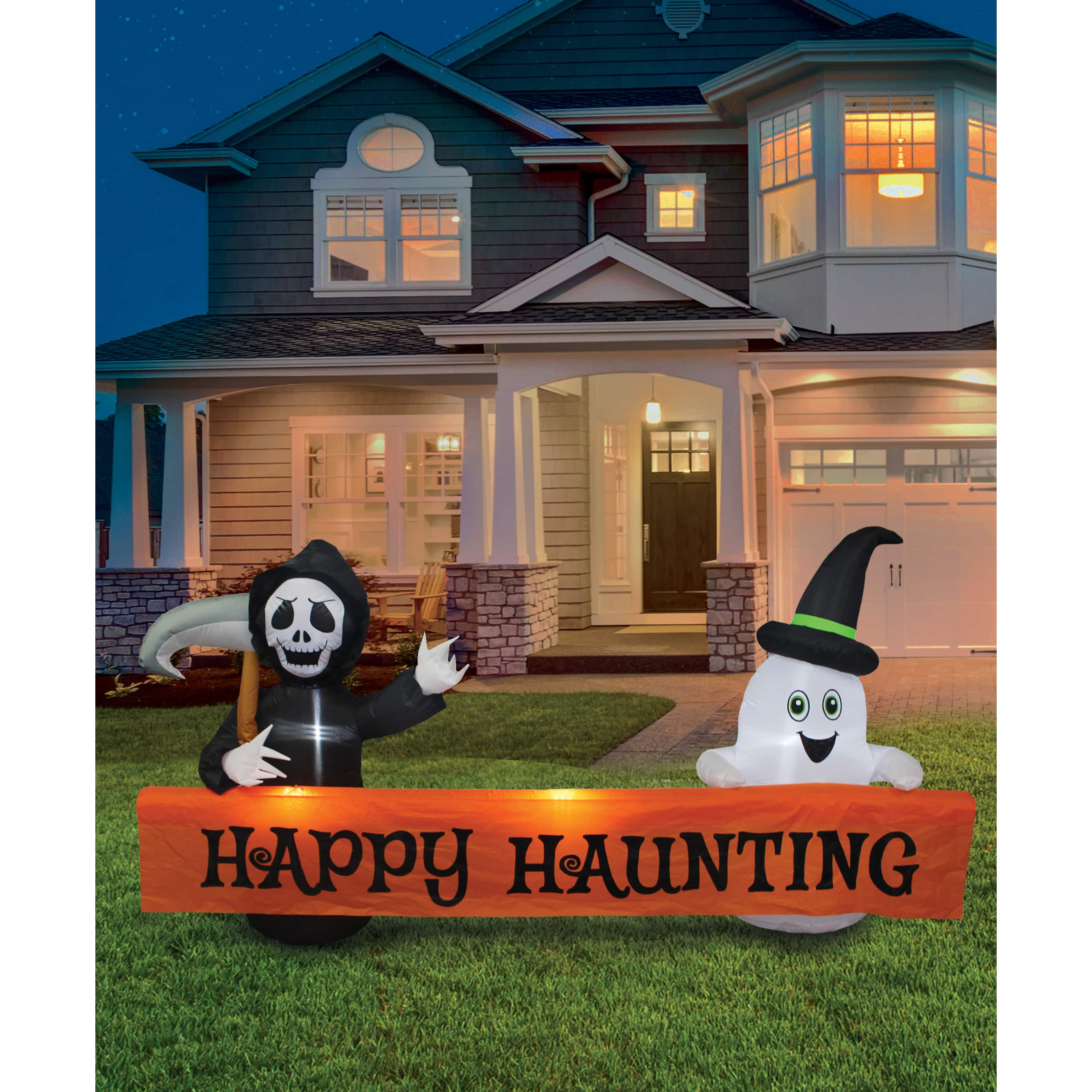 8ft. Inflatable Happy Haunting Banner