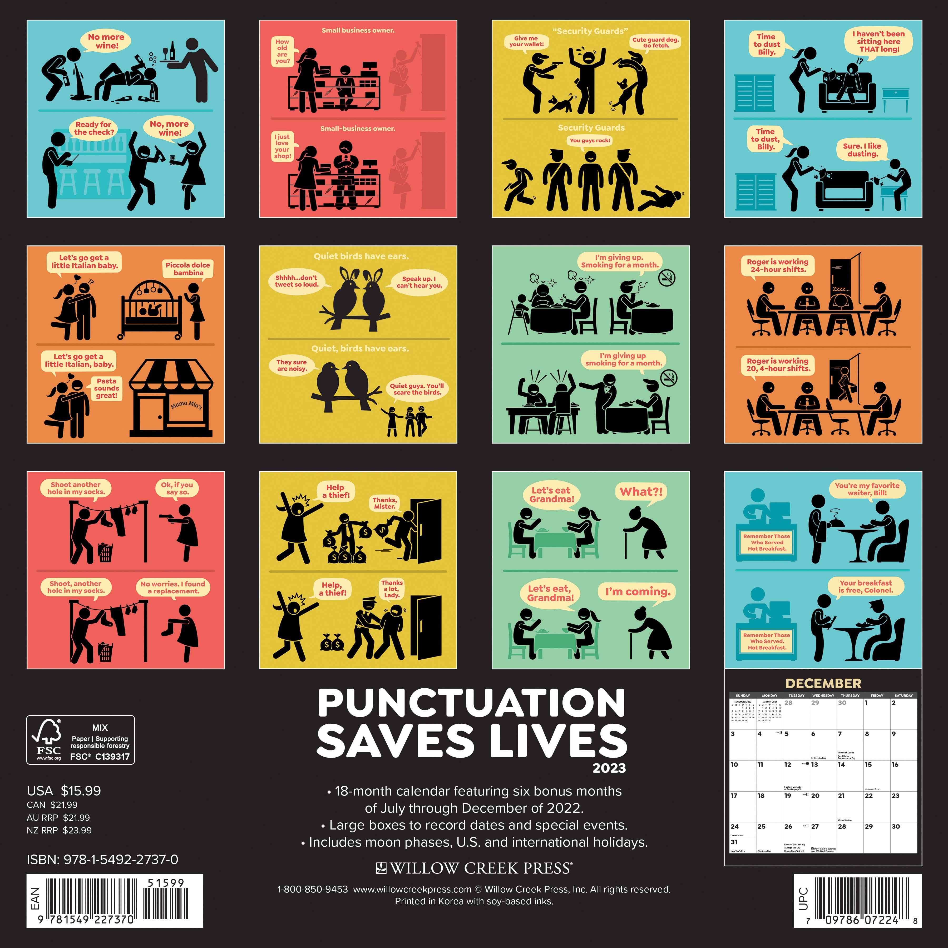 2023 Punctuation Saves Lives Wall Calendar Michaels