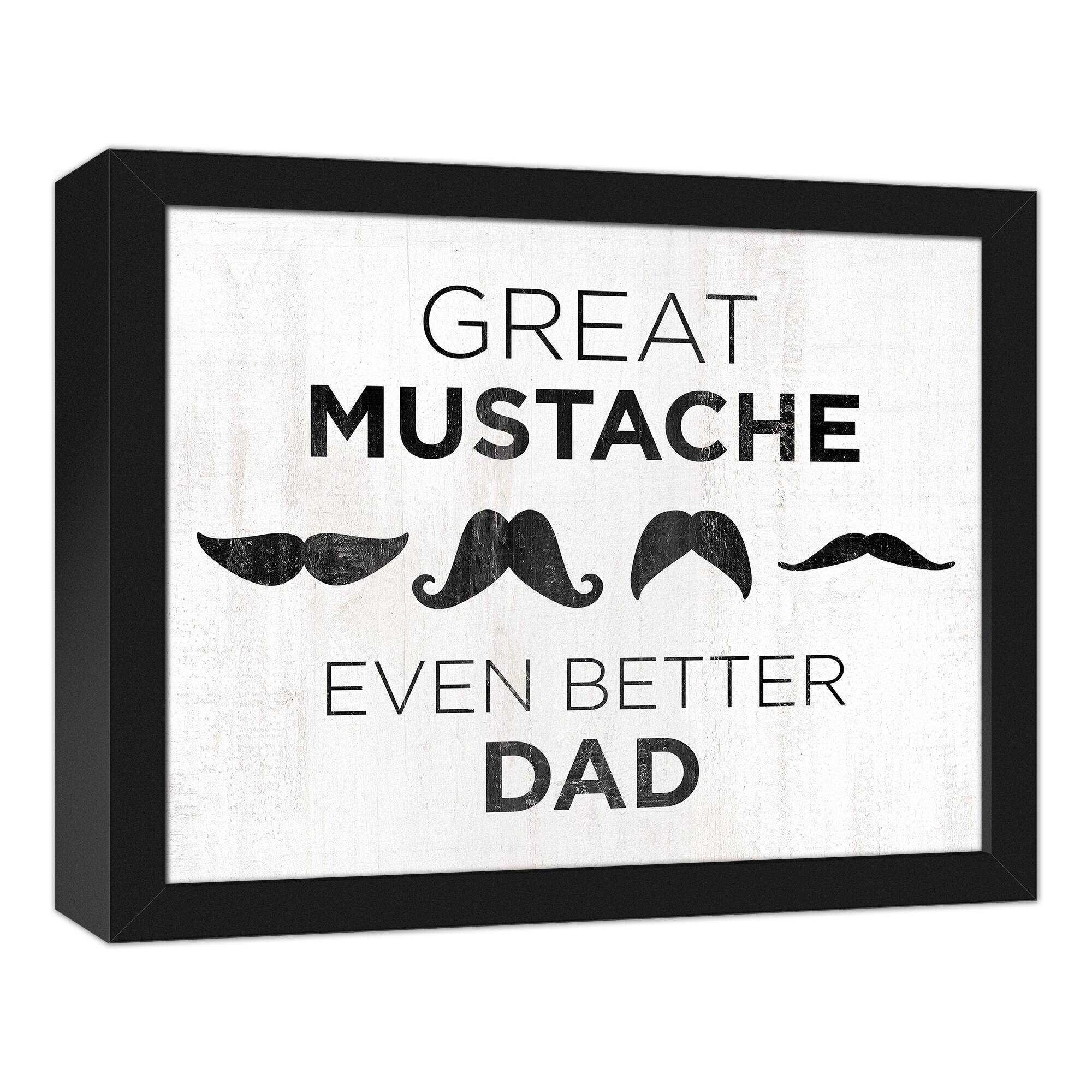 Great Mustache Dad Black Framed Canvas