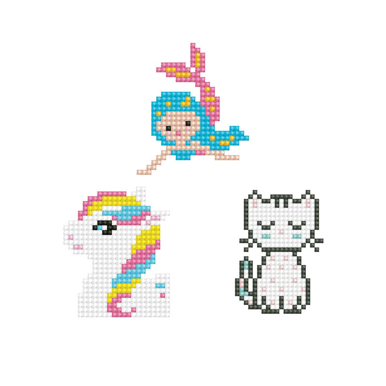 Diamond Dotz&#xAE; Dotzies&#xAE; Kitten, Mermaid &#x26; Pony Stickers Diamond Painting Artwork Kit