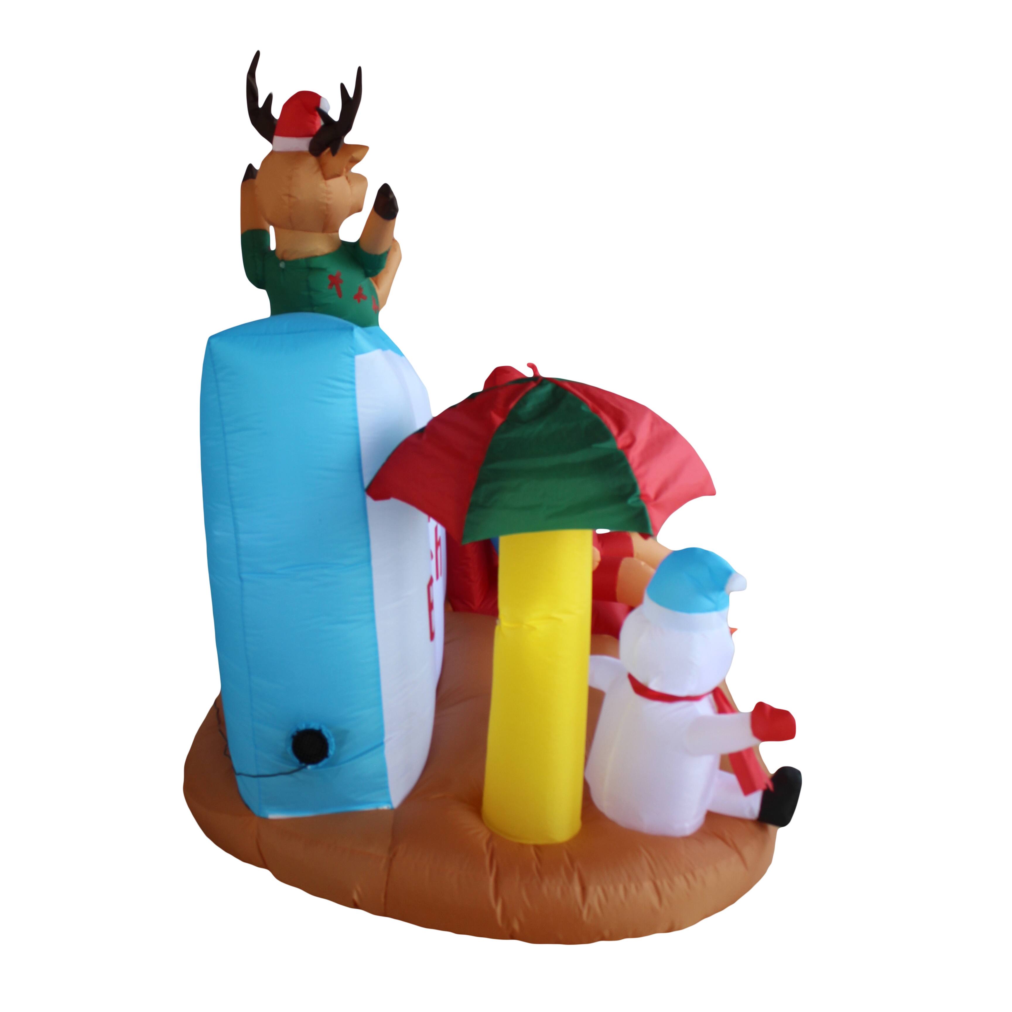 7ft. Inflatable Santa&#x27;s Beach Club
