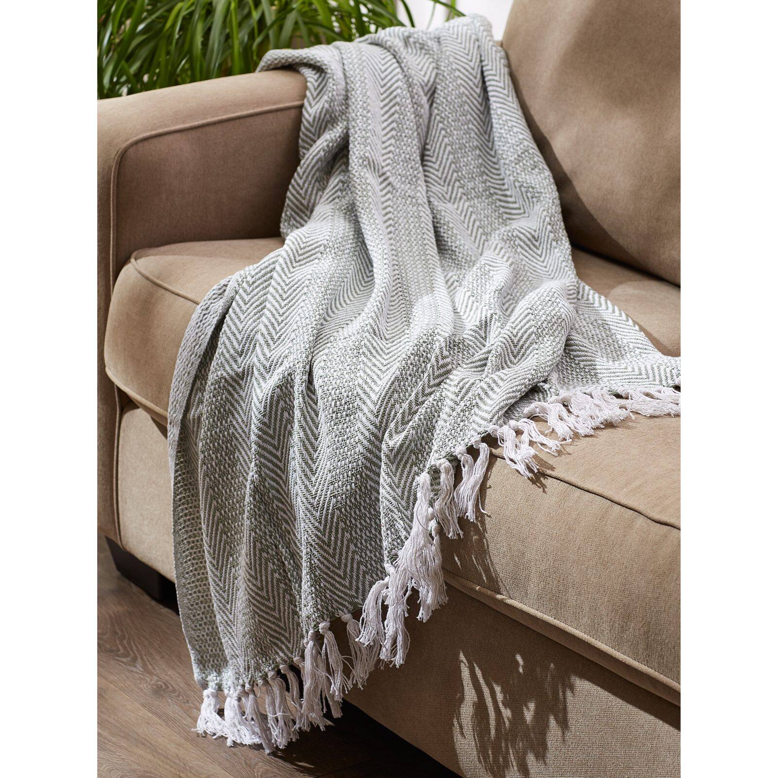 DII&#xAE; Artichoke Herringbone Stripe Throw