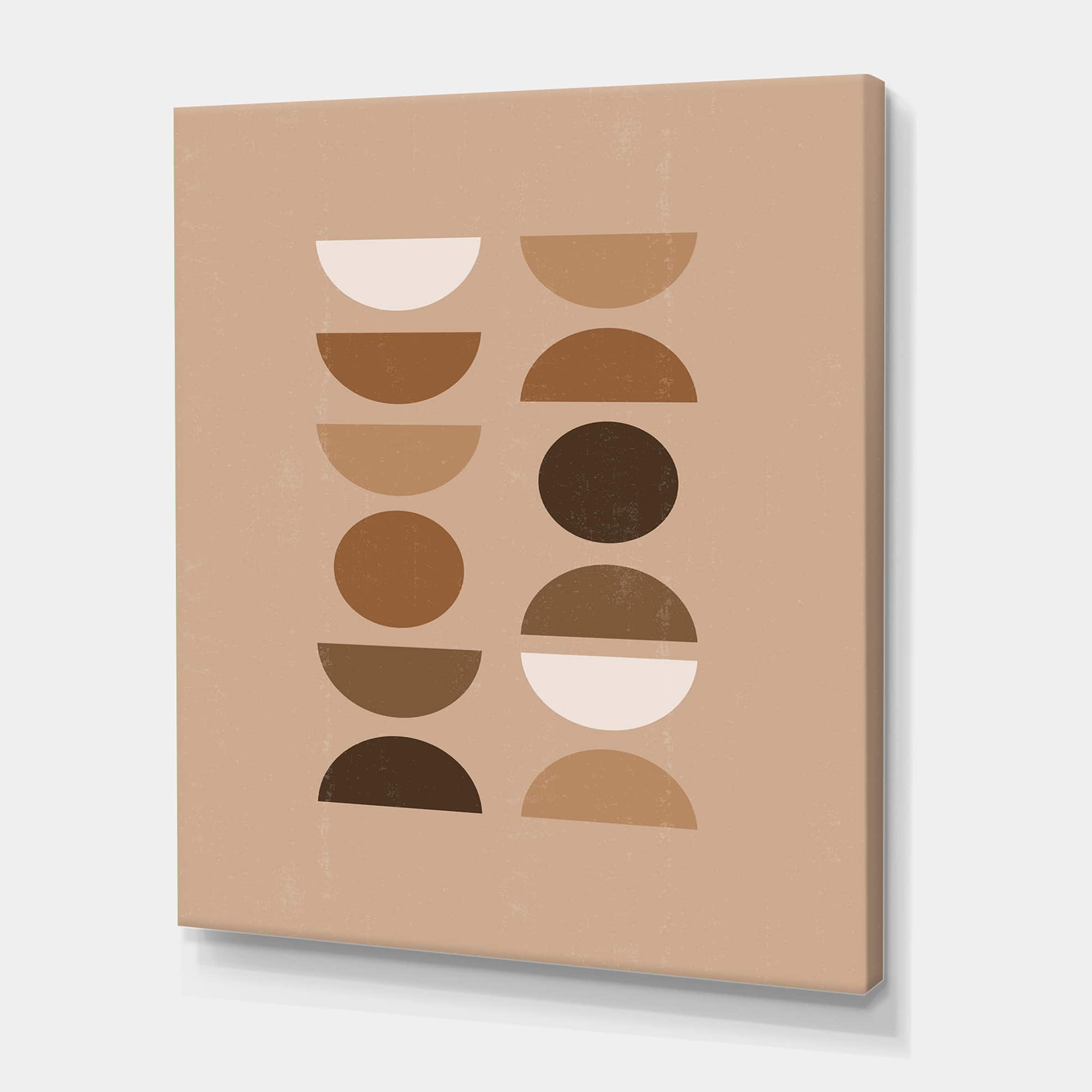 Designart - Abstract Sun Moon Geometric Print II - Modern Canvas Wall Art Print