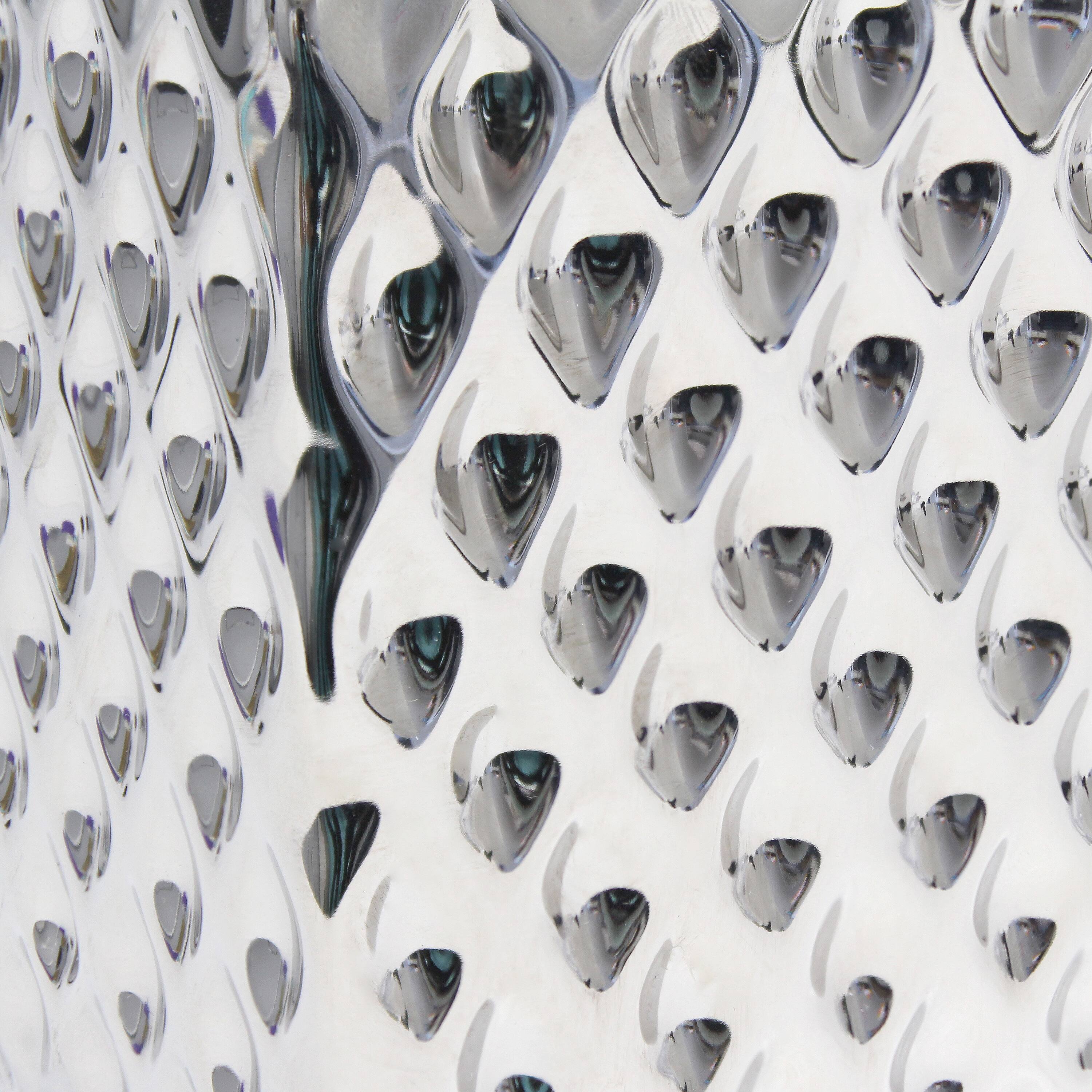 Simple Designs 12&#x22; Petite Hammered Chrome Square Table Lamp