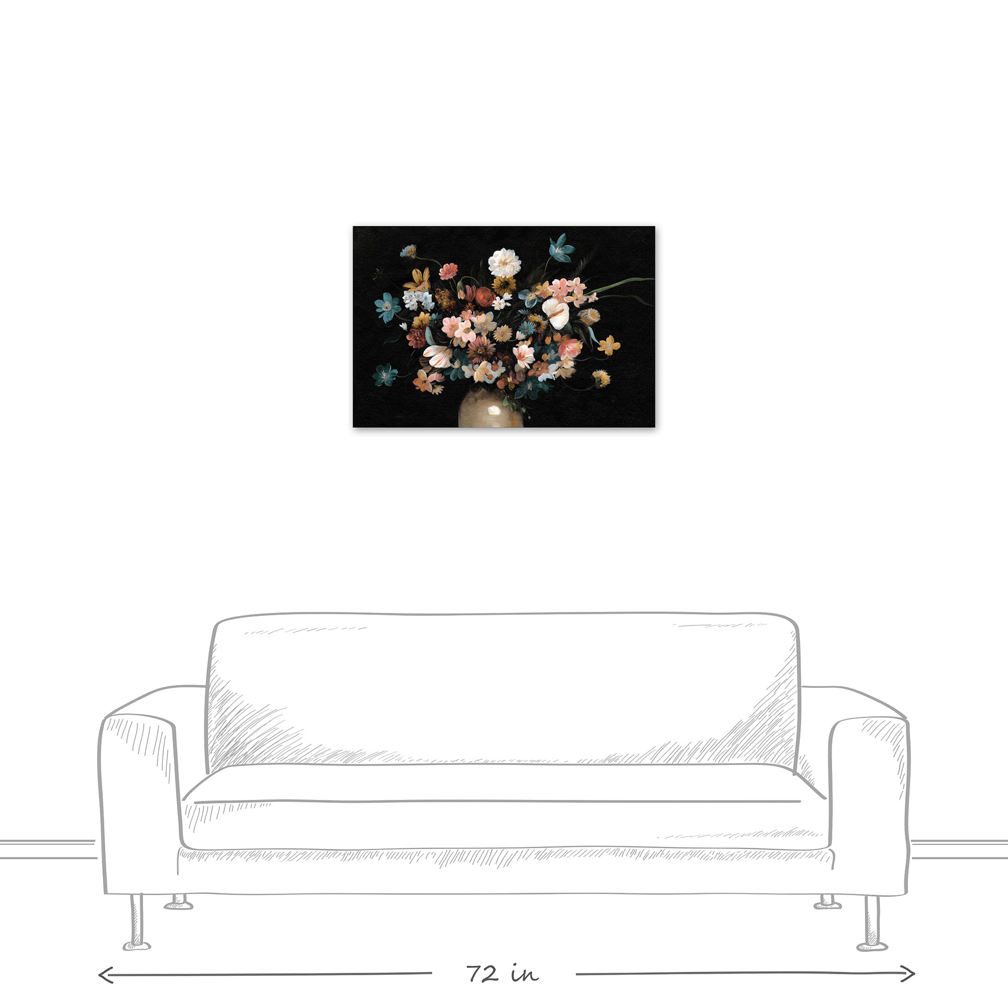 Gloomy Florals in Vase 20" x 30" Canvas Wall Art