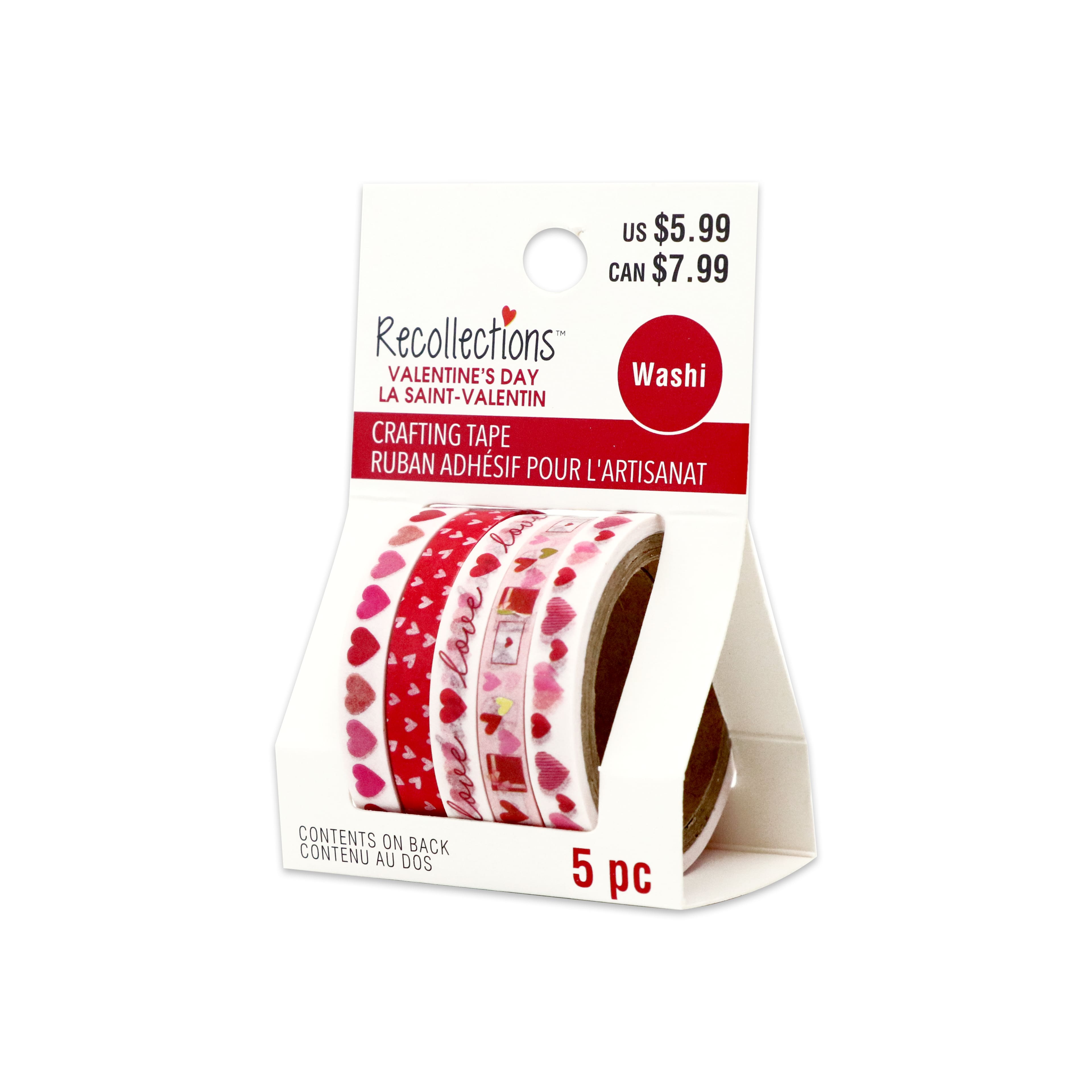 Hearts Crafting Tape, 5ct. by Recollections&#x2122;