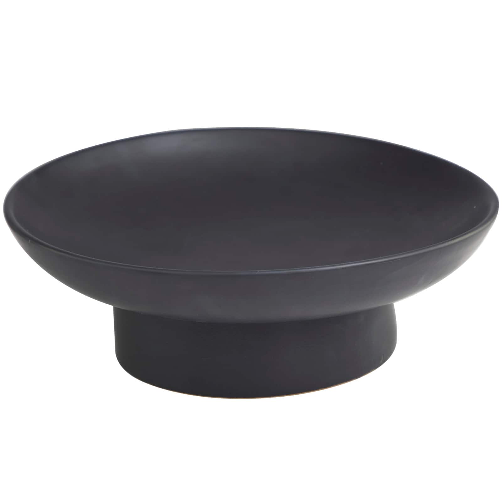 16" Matte Black Decorative Ceramic Tabletop Bowl
