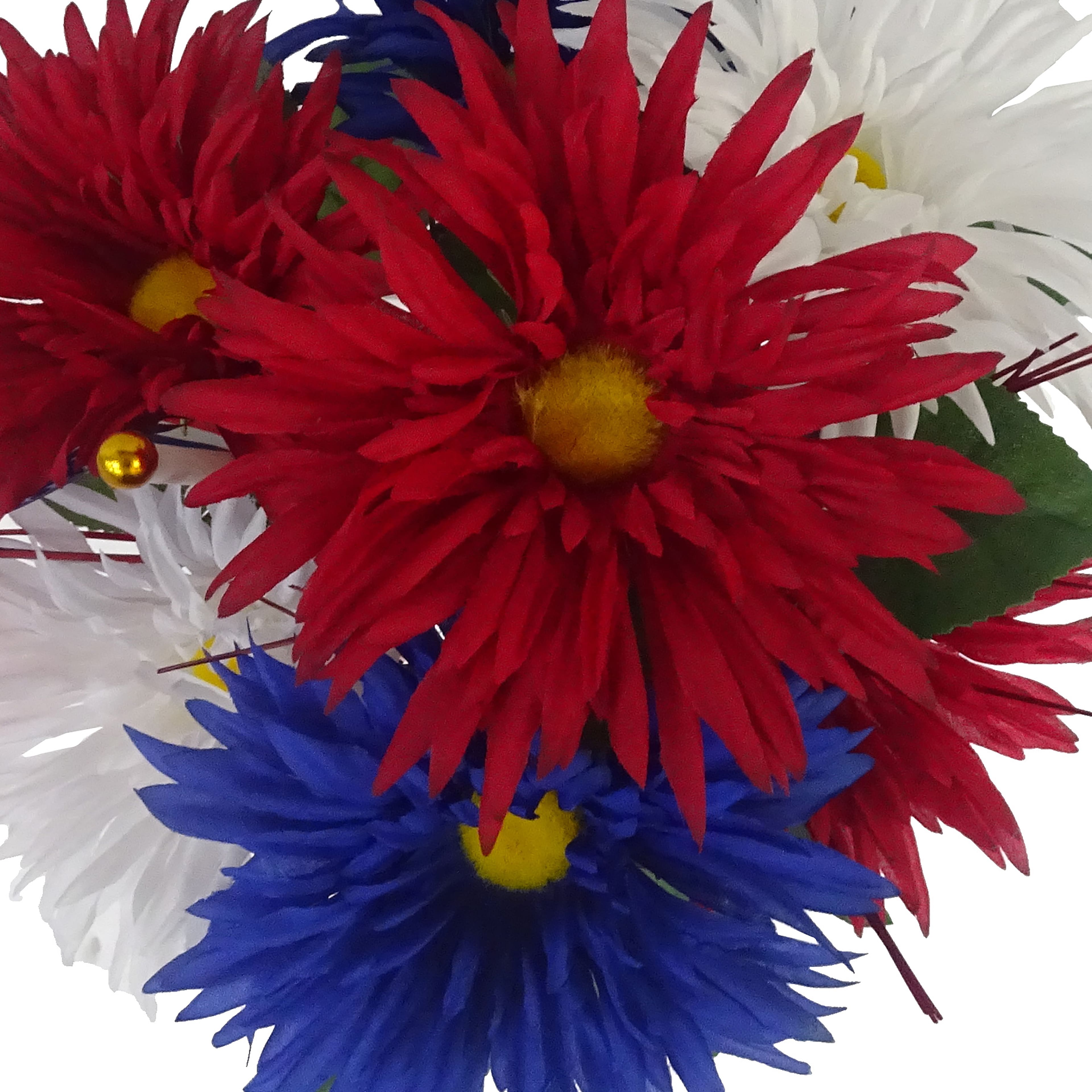 17.5&#x22; Red, White &#x26; Blue Daisy Mix Bush with Flag by Celebrate It&#x2122;