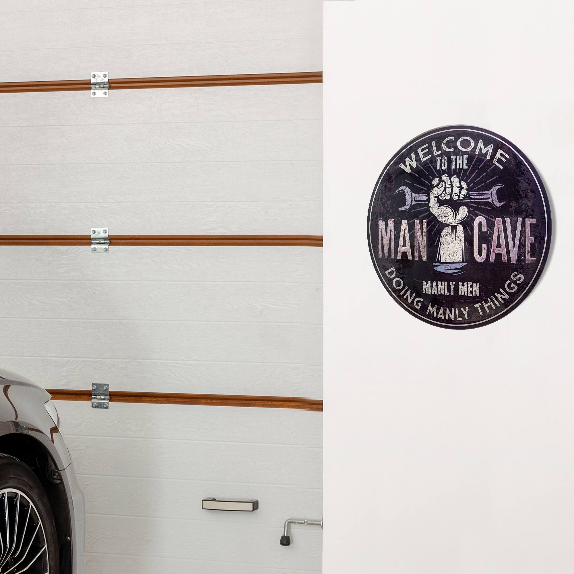 American Art Décor™ 15" Man Cave Dome Metal Sign