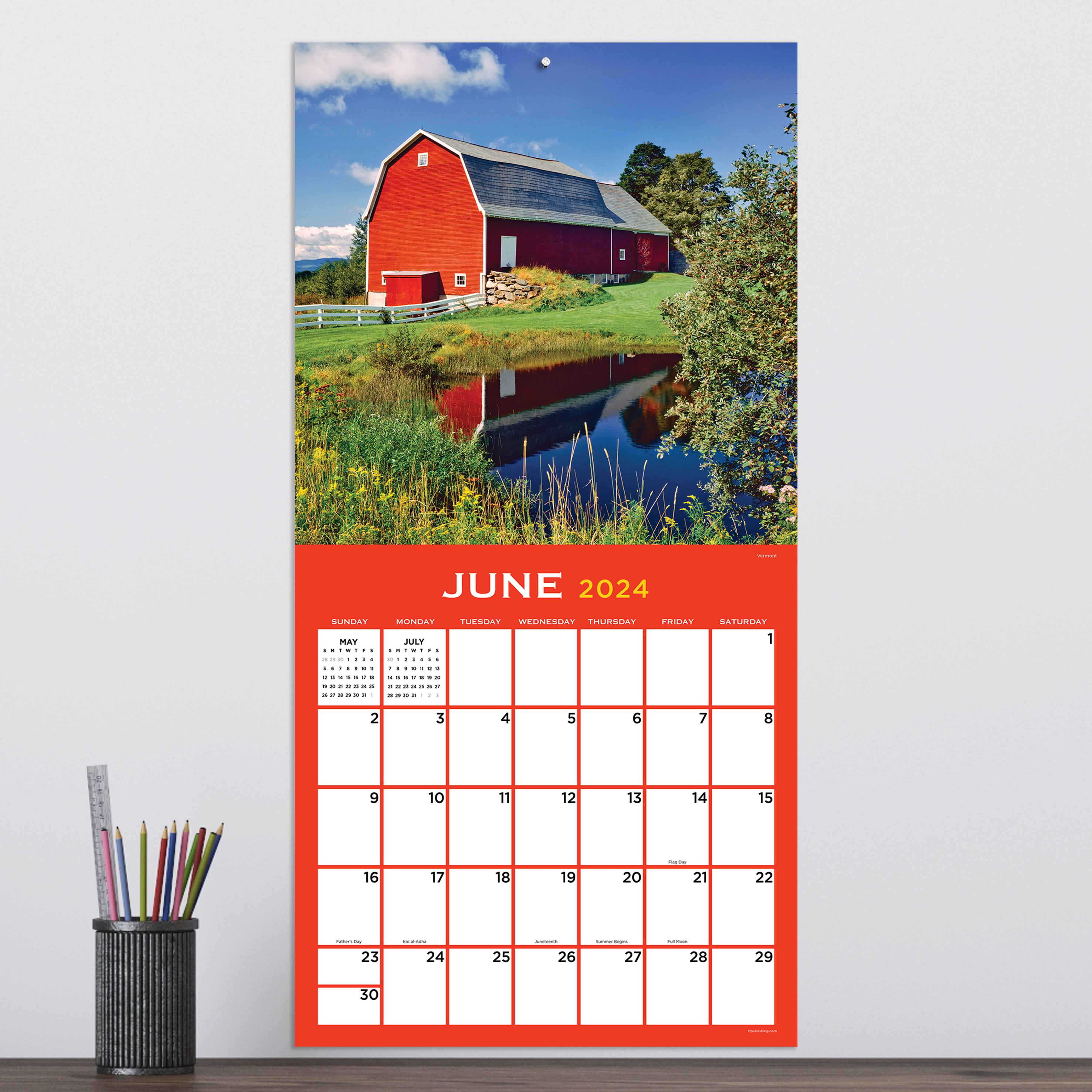 TF Publishing 2024 Barns Wall Calendar