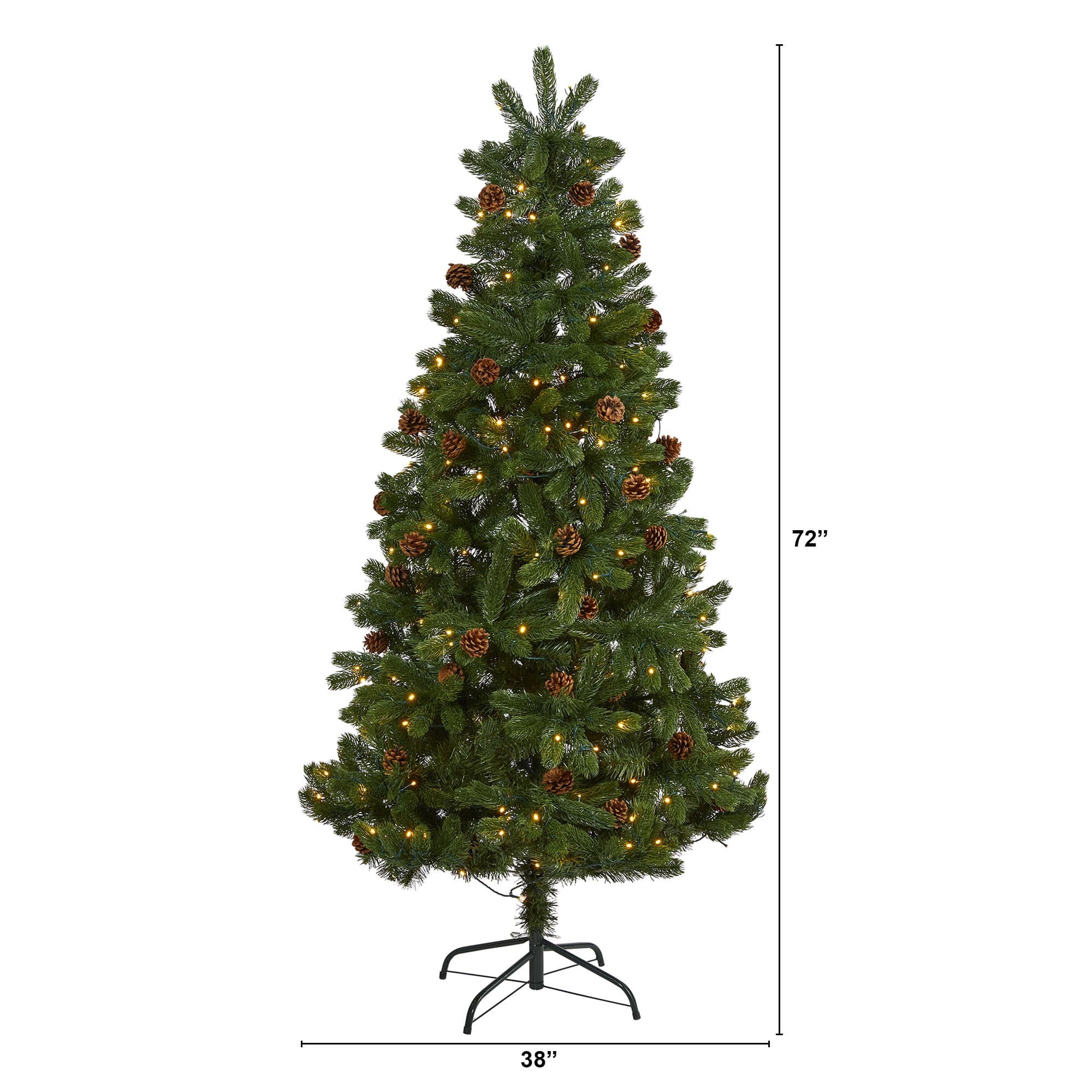 6ft. Pre-Lit Rocky Mountain Spruce & Pinecone Artificial Christmas Tree, Clear LED Lights